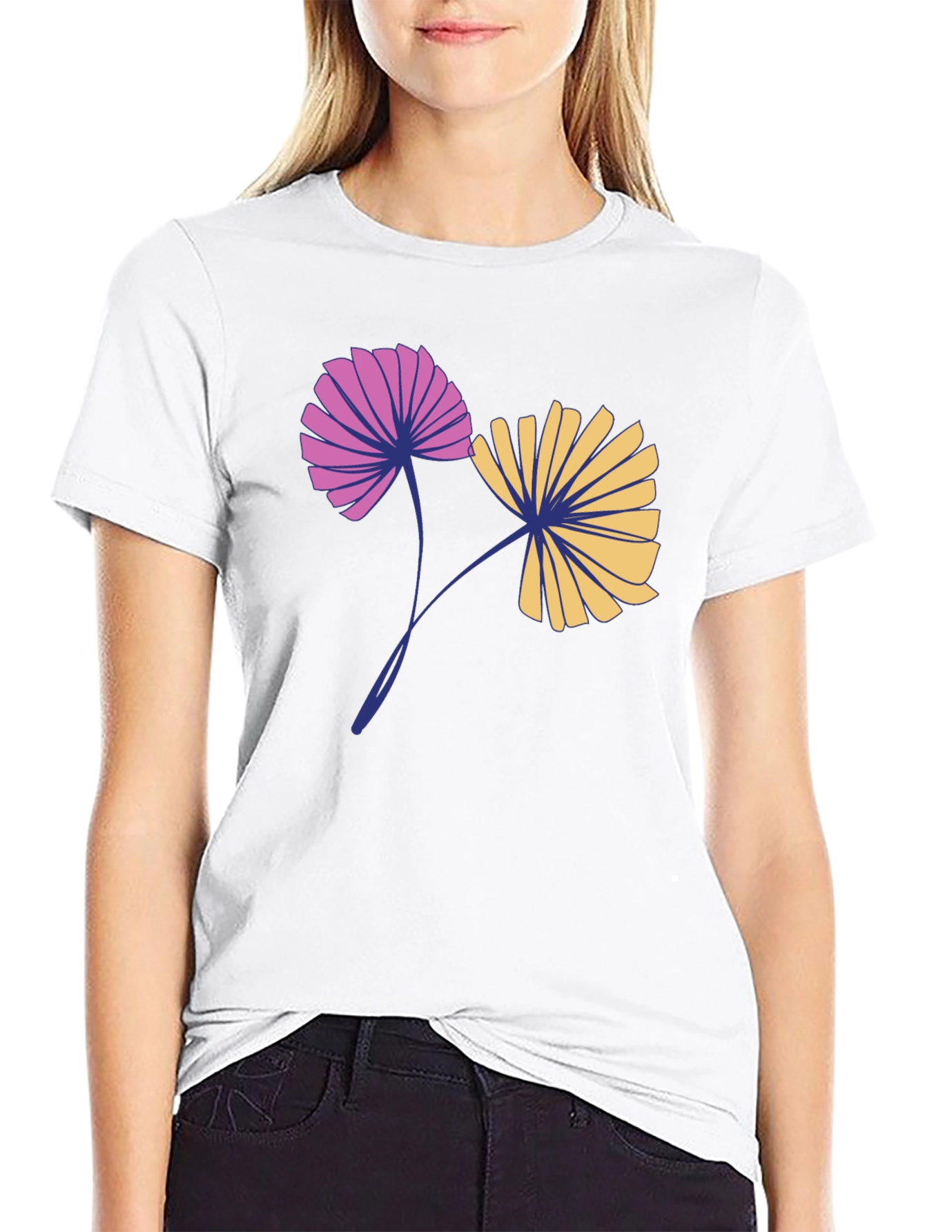 Floral Print Black T-Shirt for Men