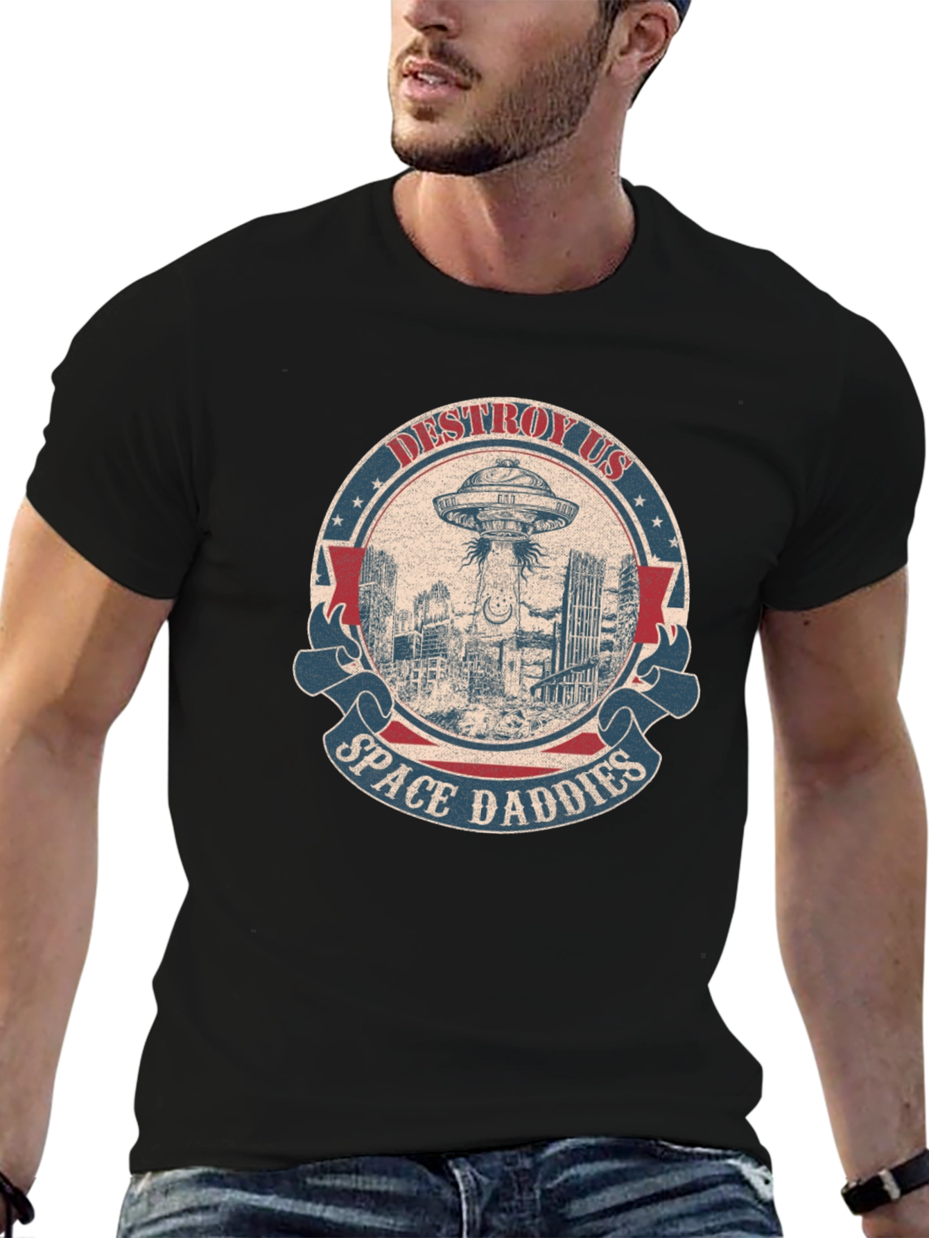 Destroy Us Space Daddies Graphic Tee