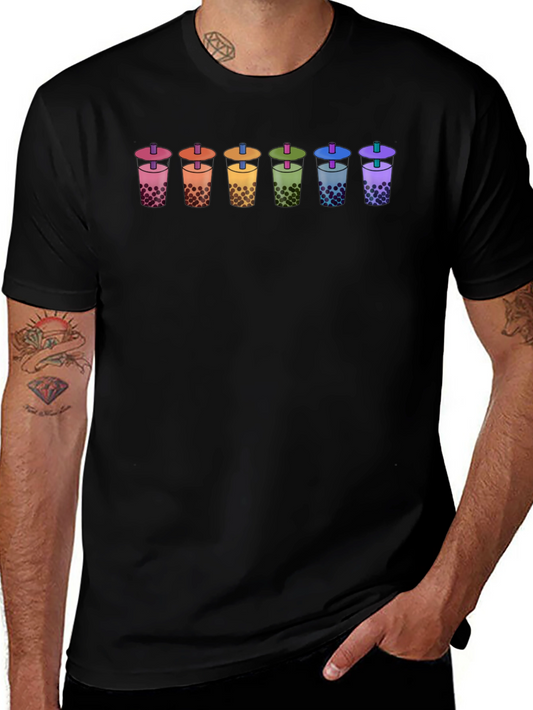 Rainbow Bubble Tea T-Shirt - Unisex Cotton Tee