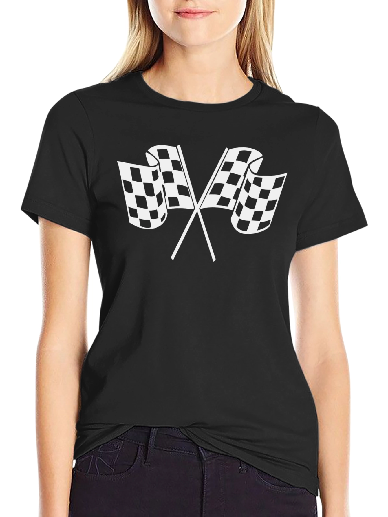 Checkered Flags Graphic T-Shirt - Racing Fan Apparel