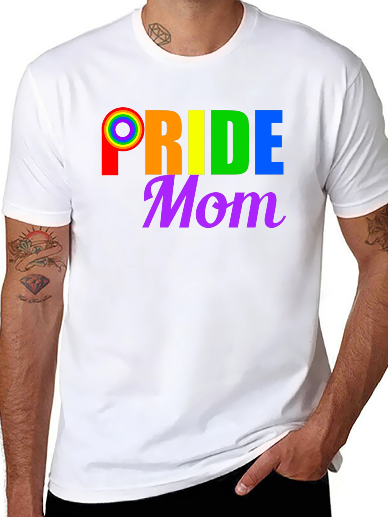 Pride Mom T-Shirt LGBTQ+ Rainbow Graphic Tee