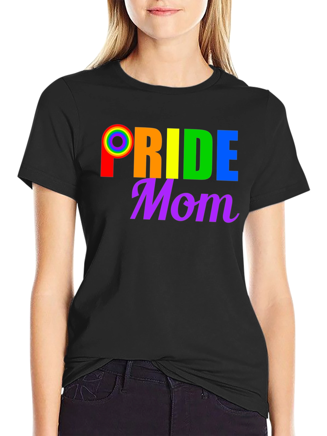 Pride Mom T-Shirt LGBTQ+ Rainbow Graphic Tee