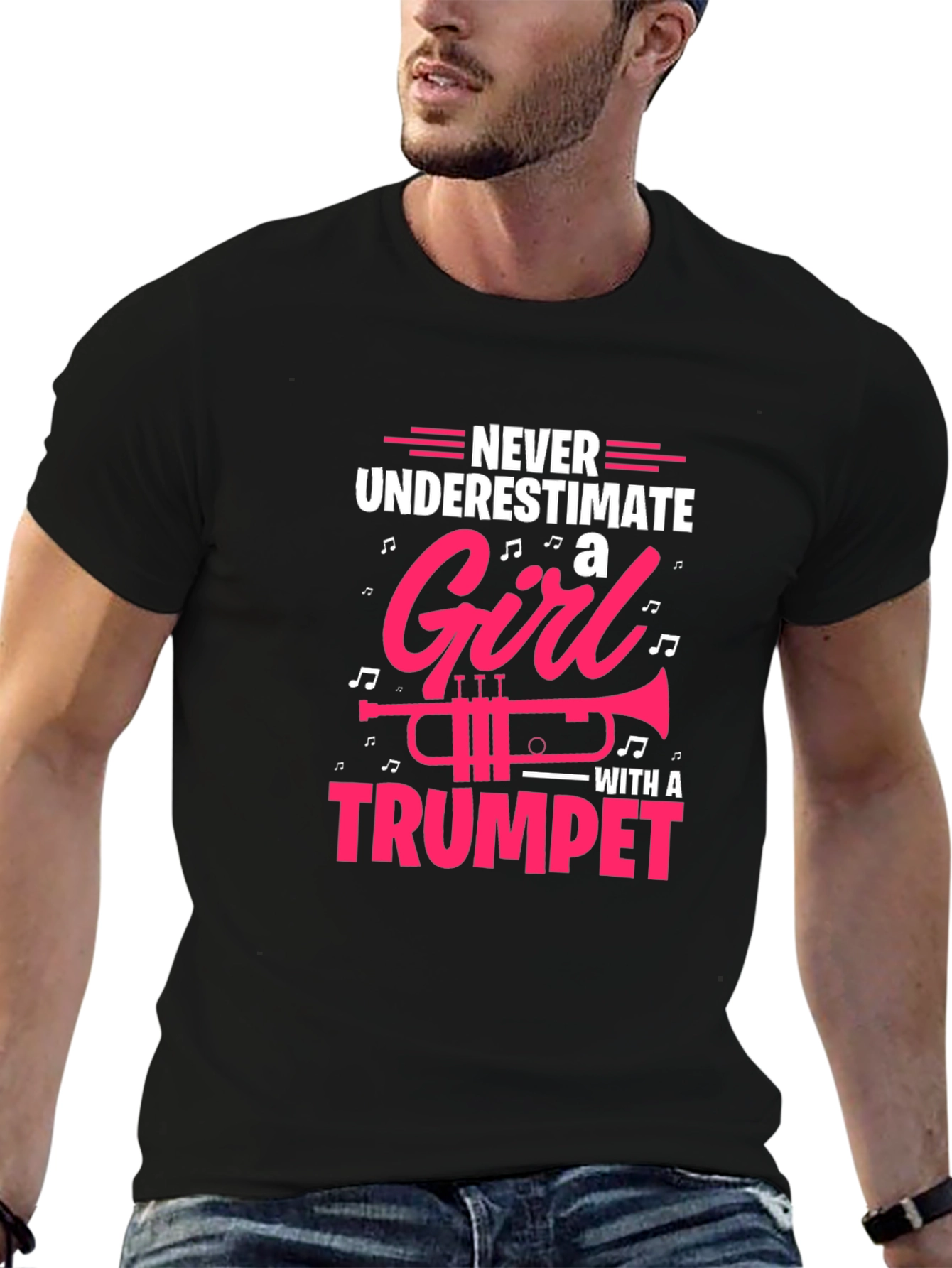 Never Underestimate a Girl With a Trumpet T-Shirt