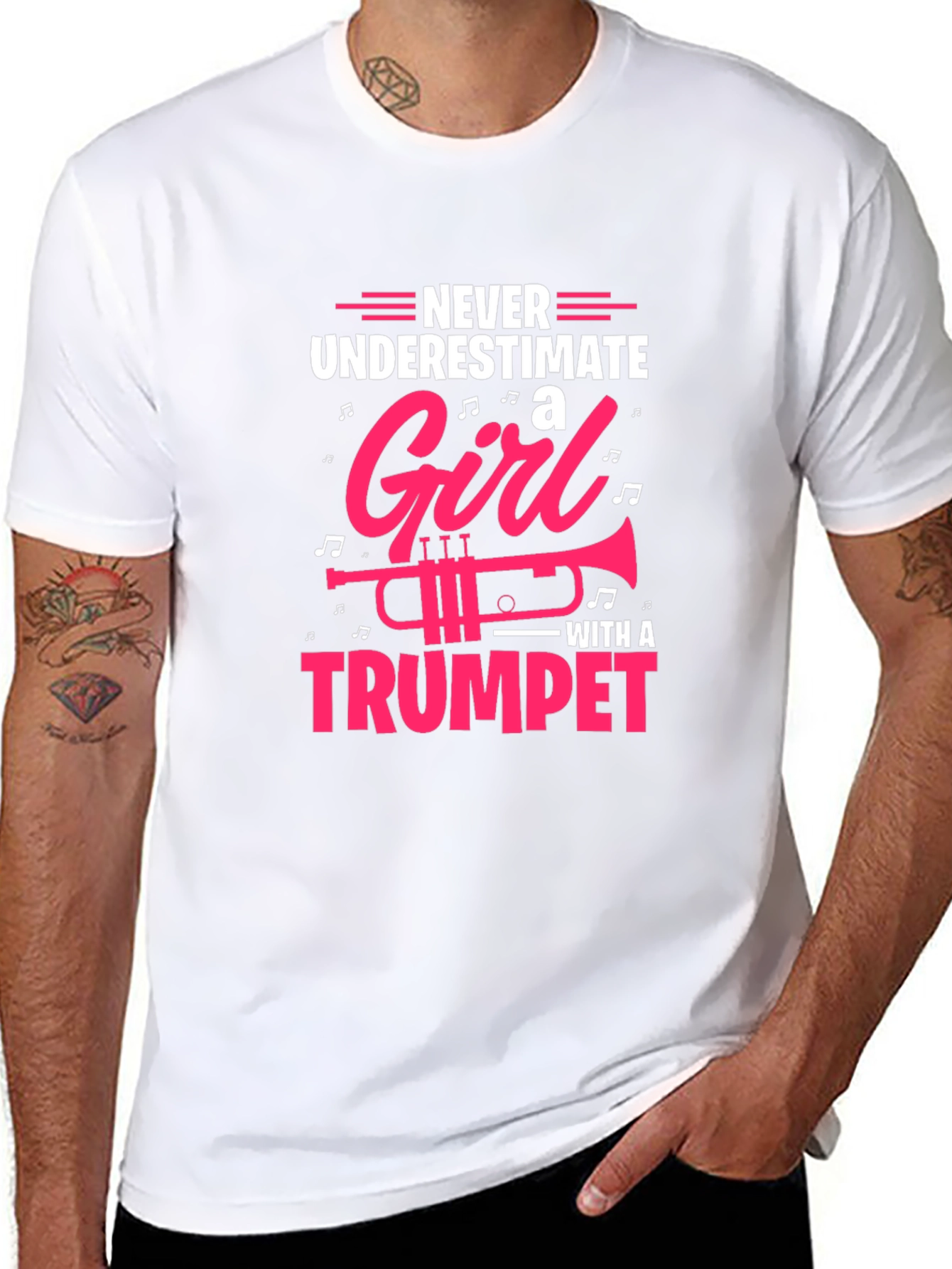 Never Underestimate a Girl With a Trumpet T-Shirt
