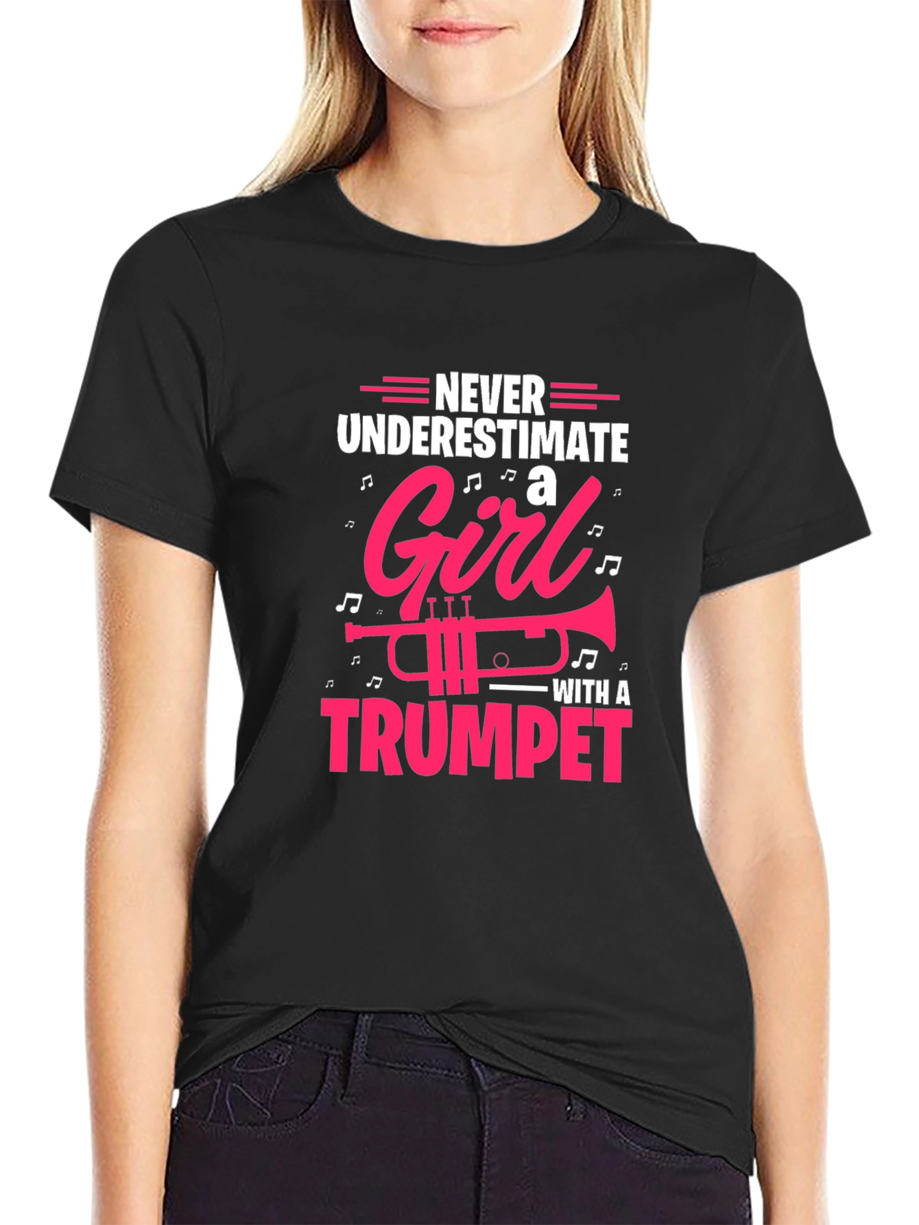 Never Underestimate a Girl With a Trumpet T-Shirt