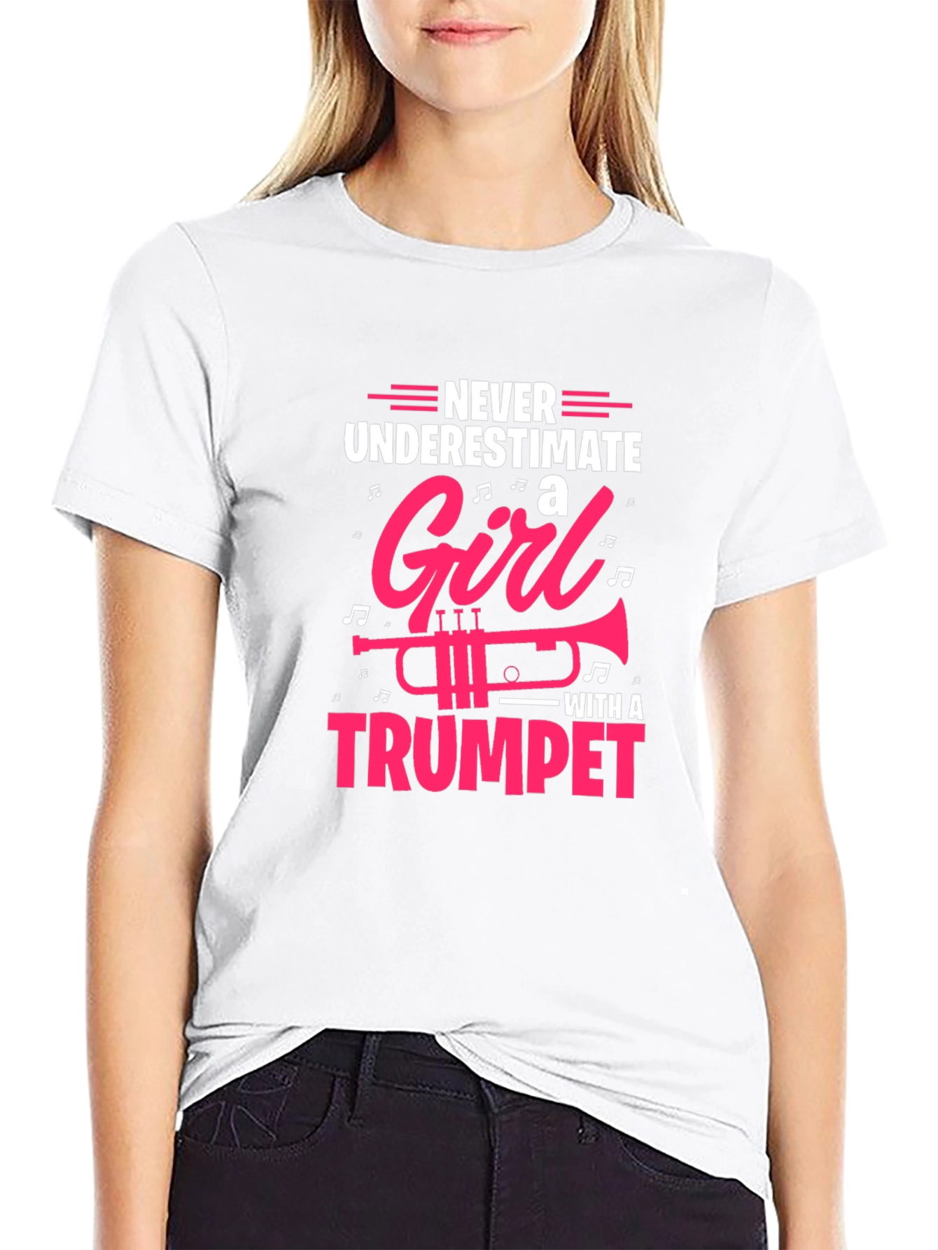 Never Underestimate a Girl With a Trumpet T-Shirt