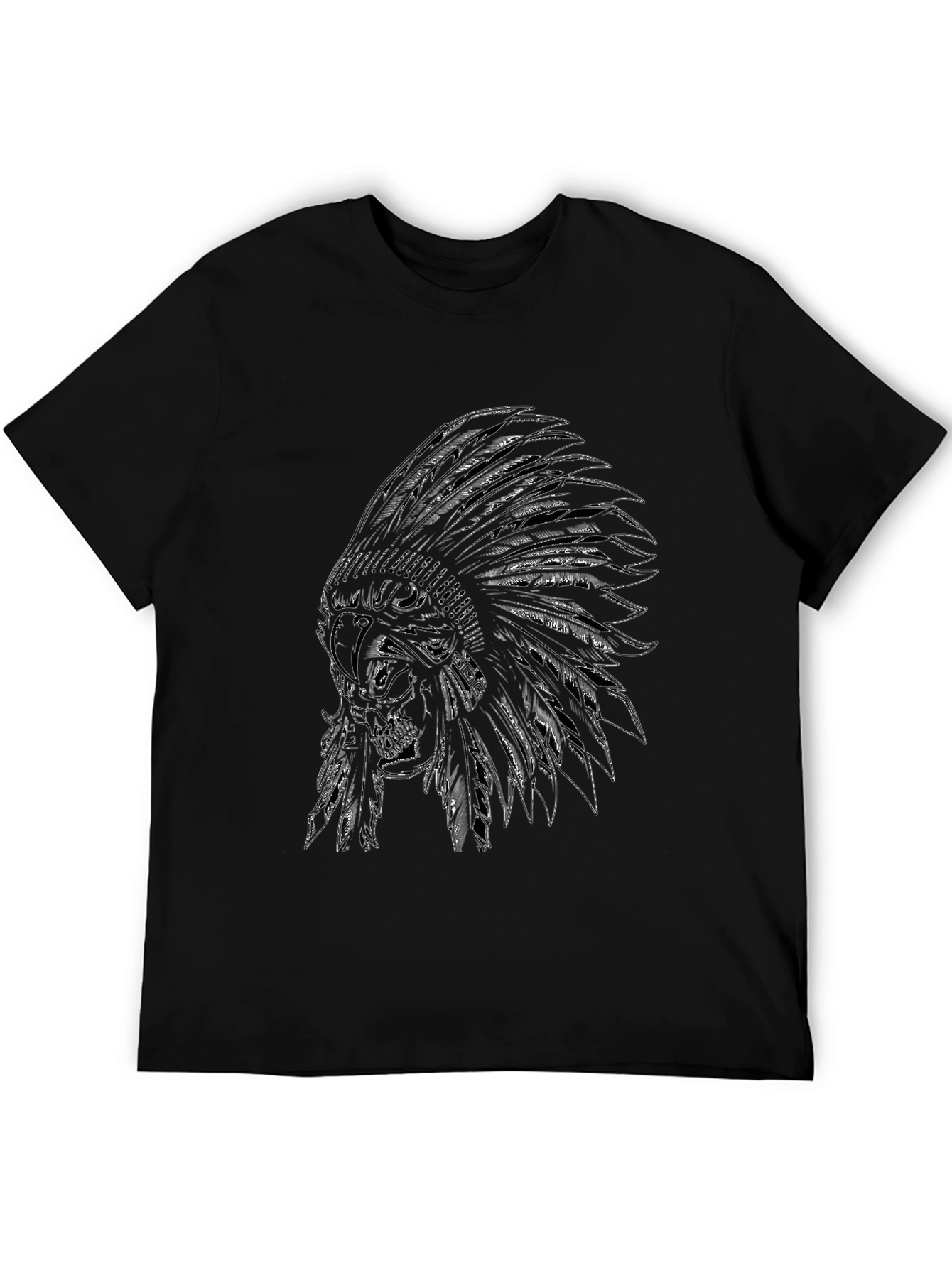 Skull Chief Headdress Graphic Tee - Black