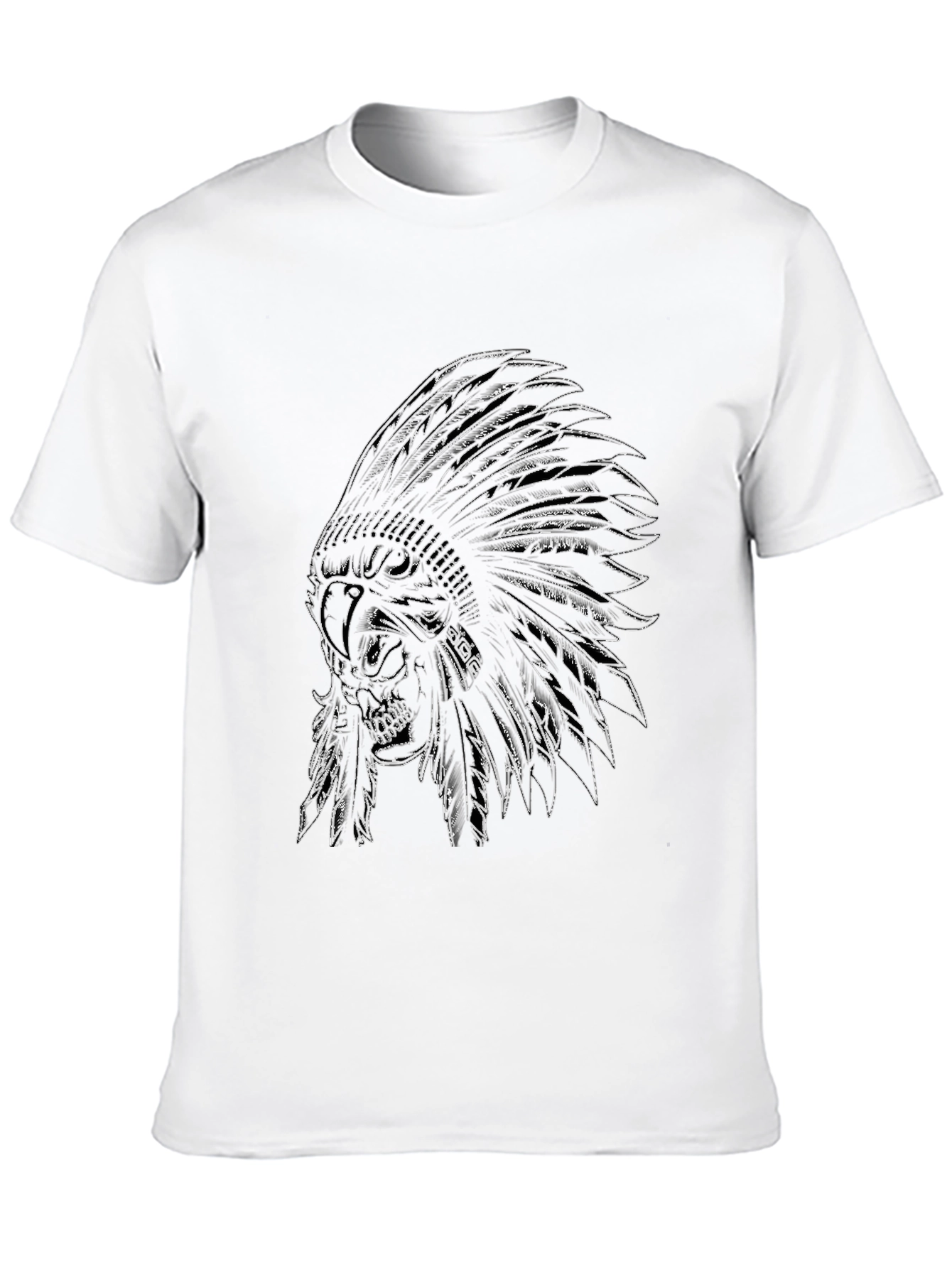 Skull Chief Headdress Graphic Tee - Black