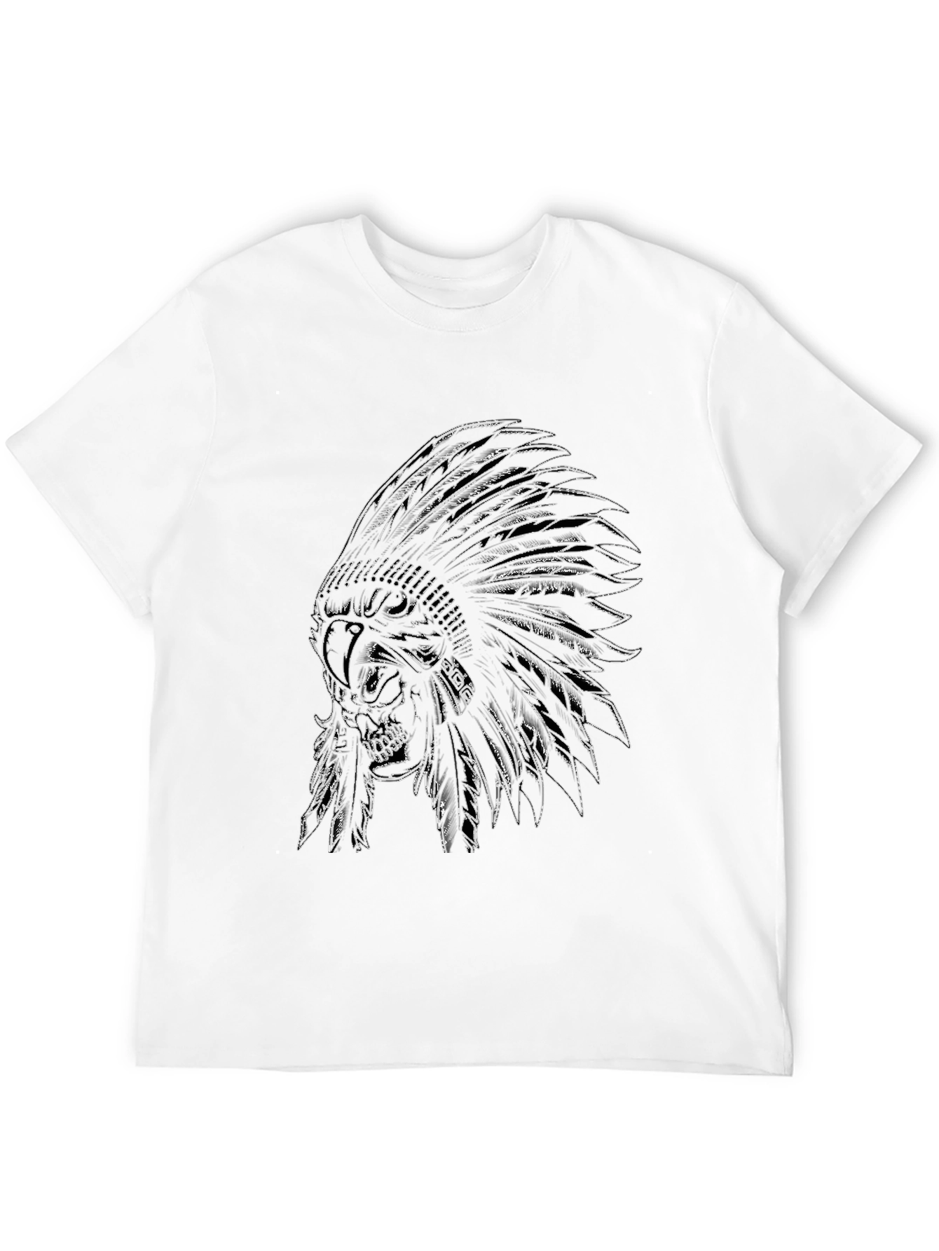 Skull Chief Headdress Graphic Tee - Black