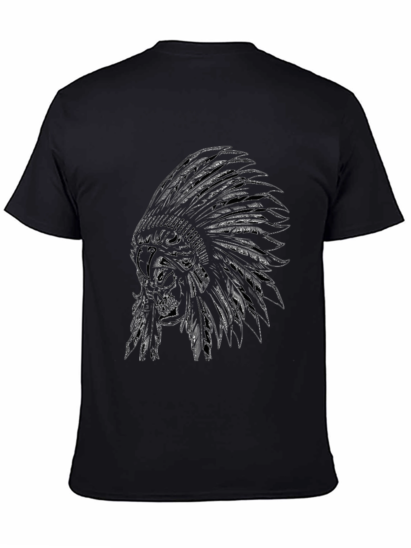 Skull Chief Headdress Graphic Tee - Black