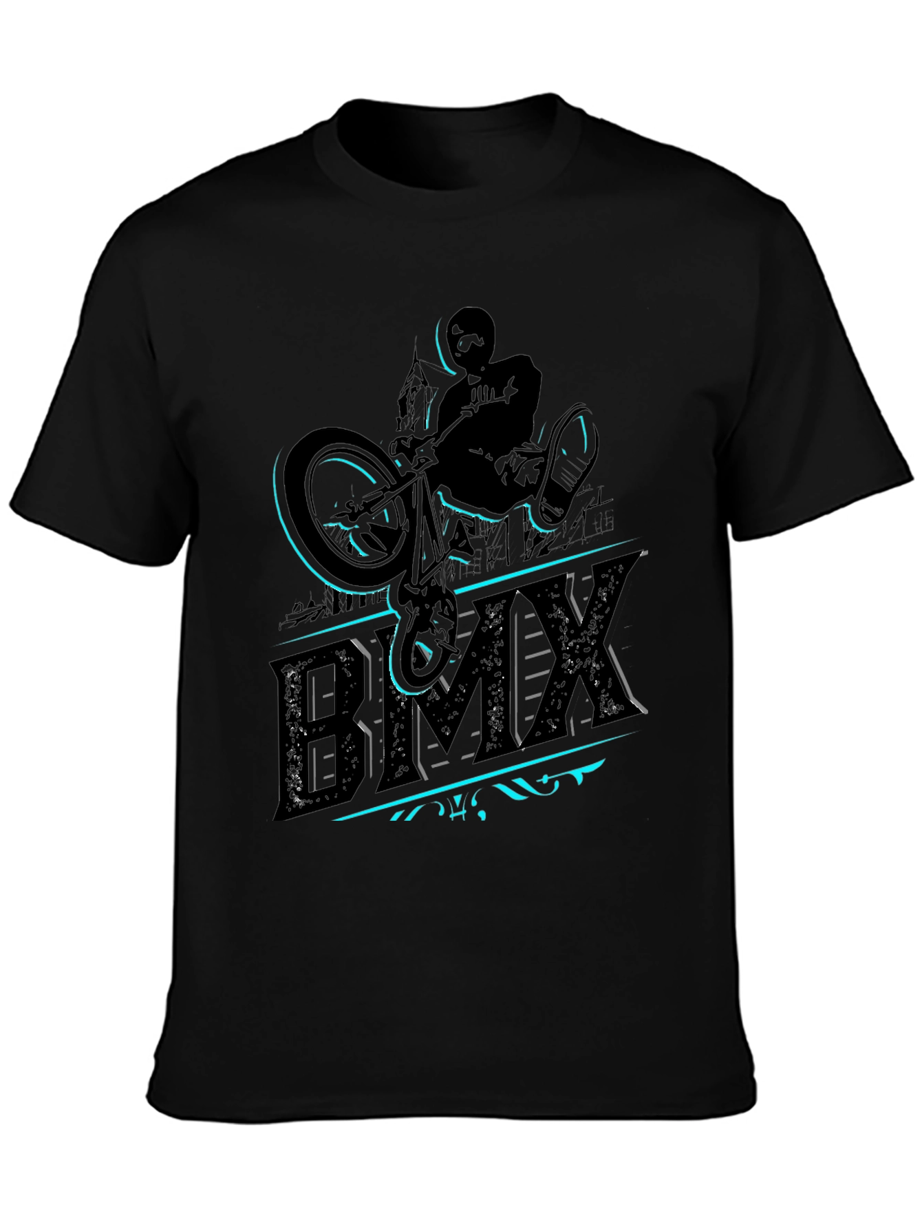 BMX Rider Graphic Tee - Black Cotton