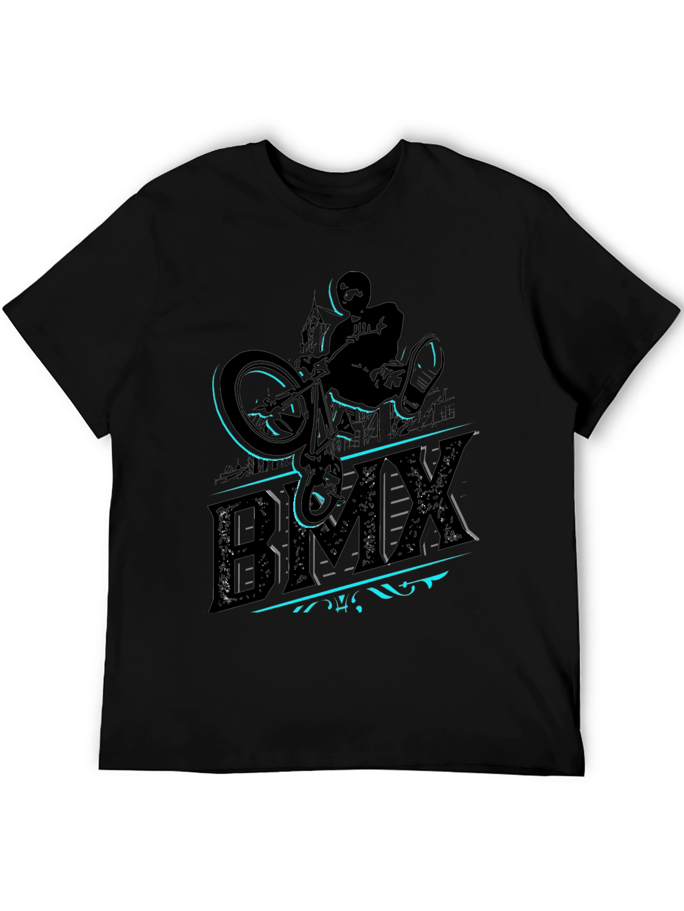 BMX Rider Graphic Tee - Black Cotton