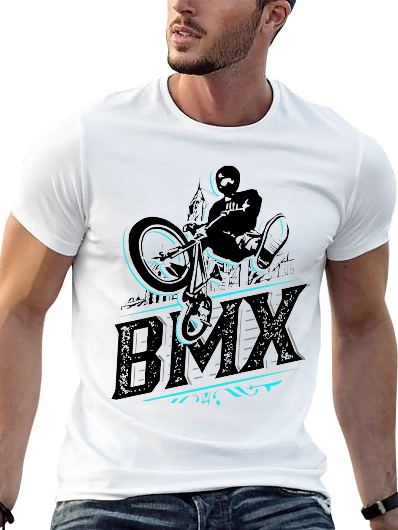 BMX Rider Graphic Tee - Black Cotton