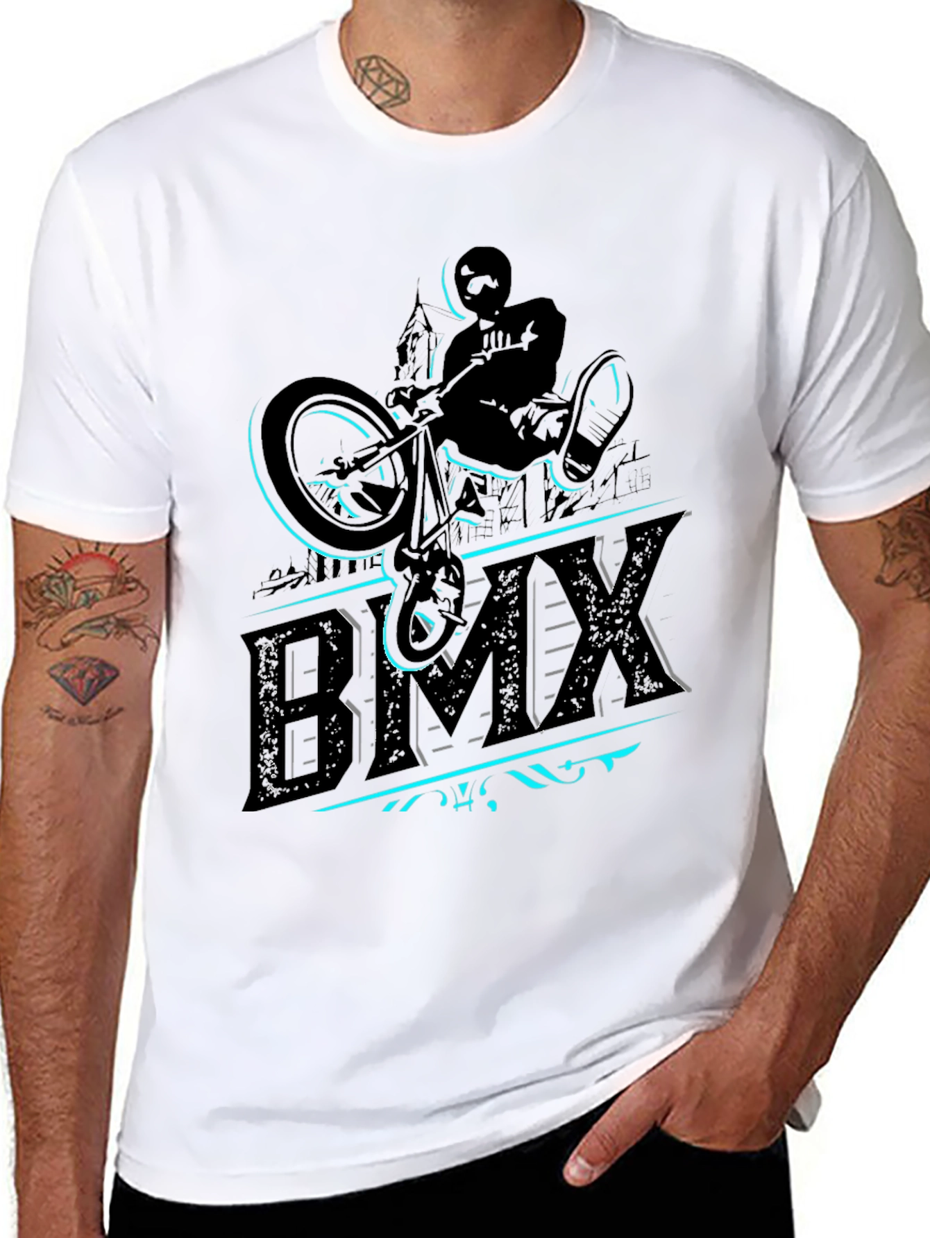 BMX Rider Graphic Tee - Black Cotton