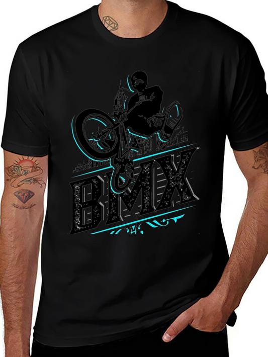 BMX Rider Graphic Tee - Black Cotton