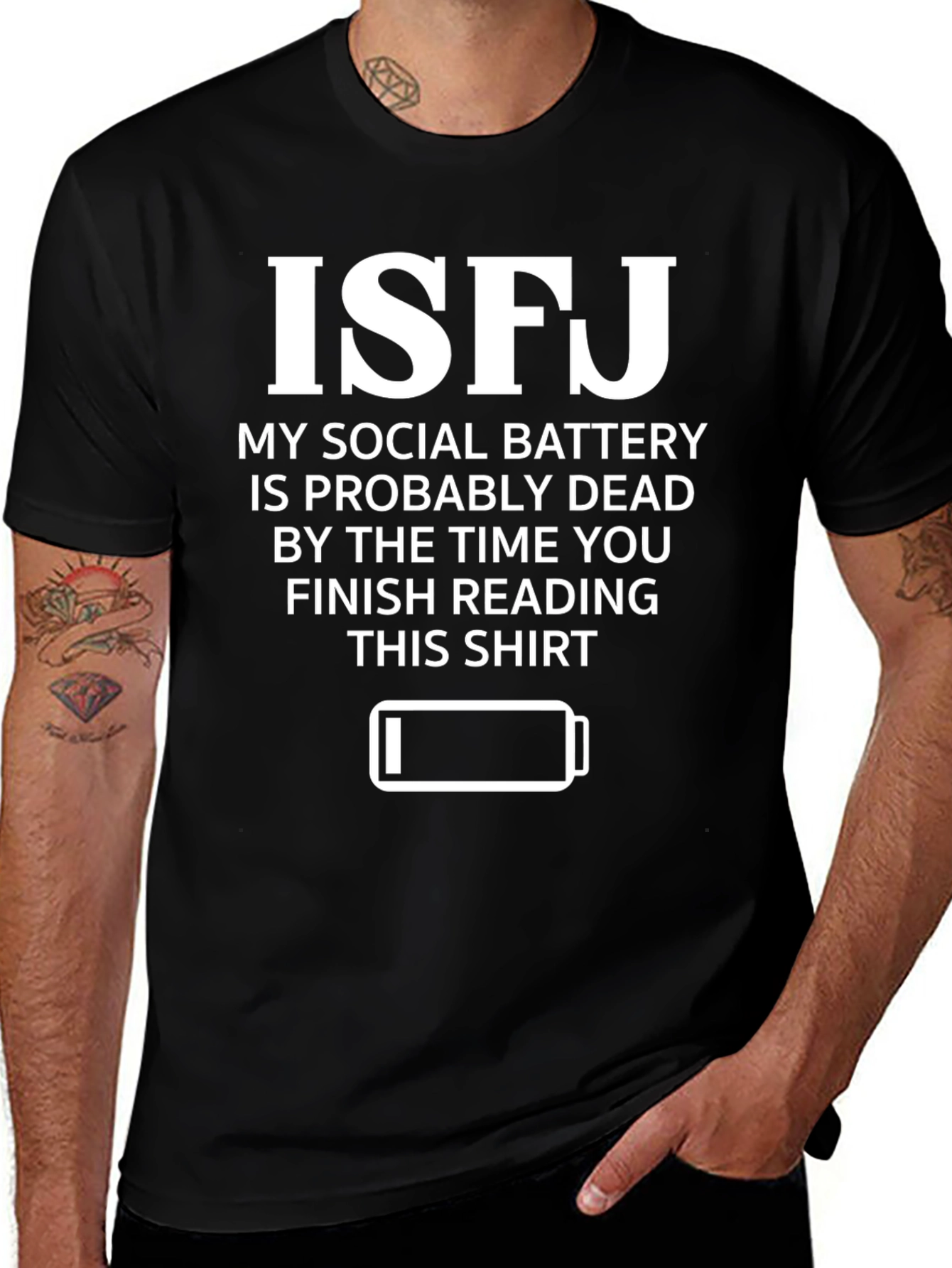 ISFJ Social Battery T-Shirt - Introvert Humor