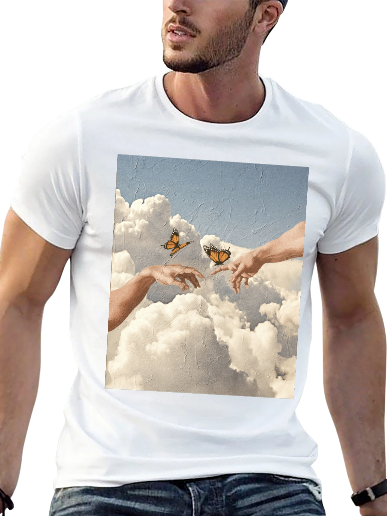Creation of Adam Butterfly Black T-Shirt