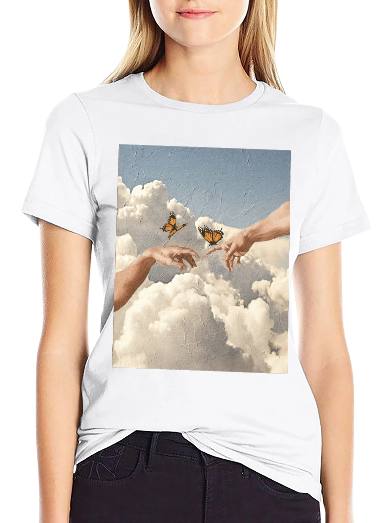 Creation of Adam Butterfly Black T-Shirt