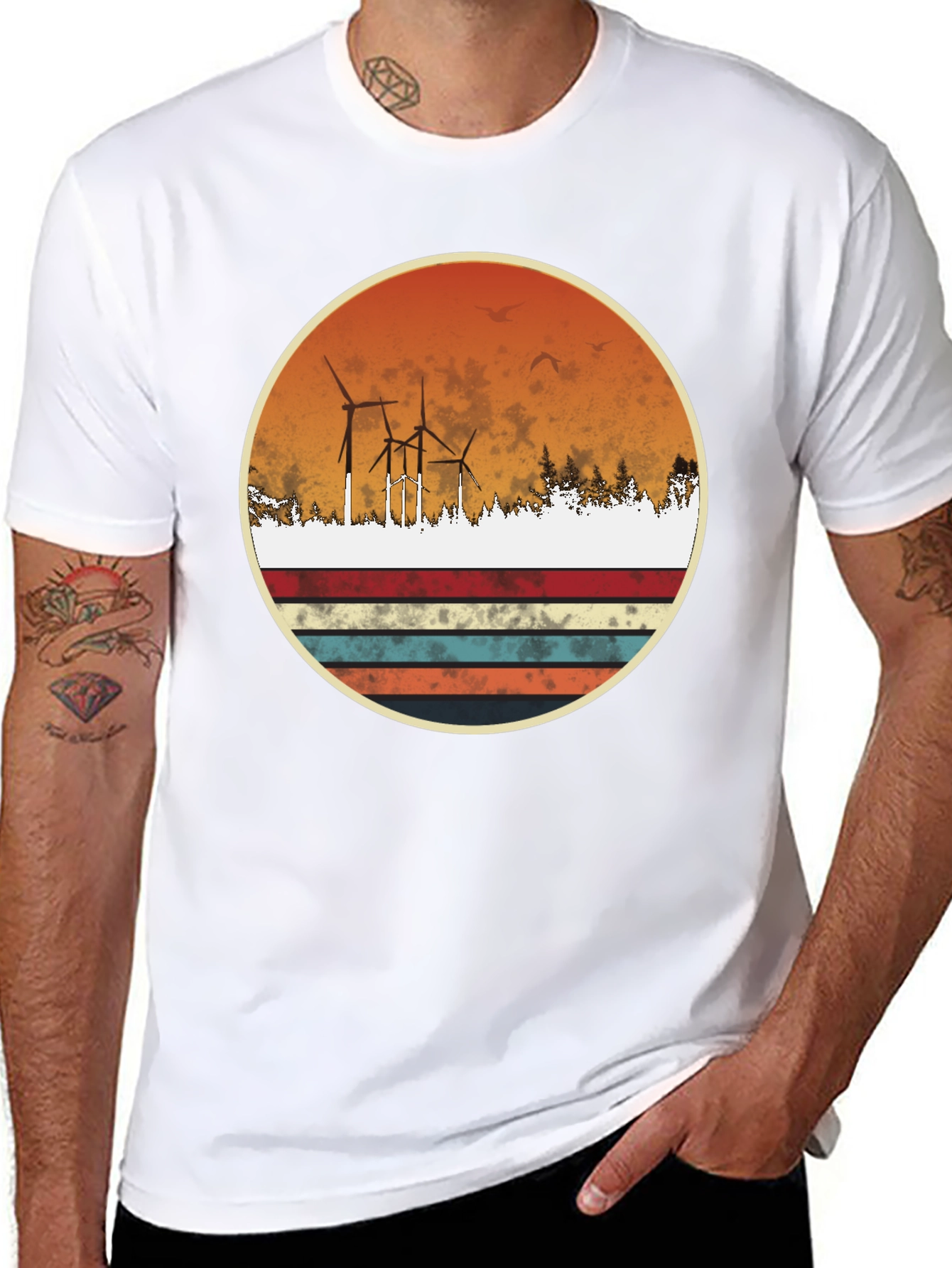 Retro Wind Turbine Graphic Tee