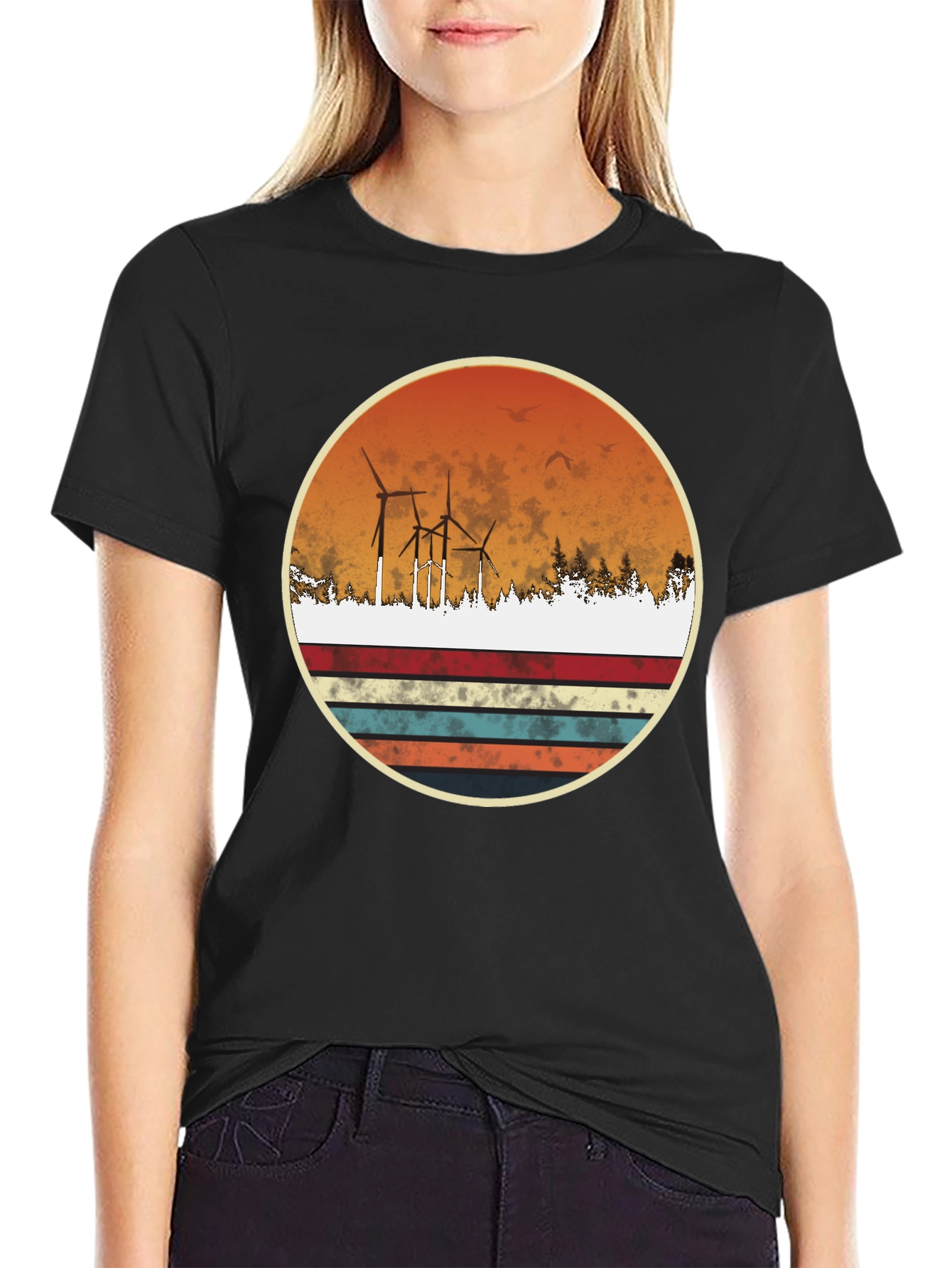 Retro Wind Turbine Graphic Tee