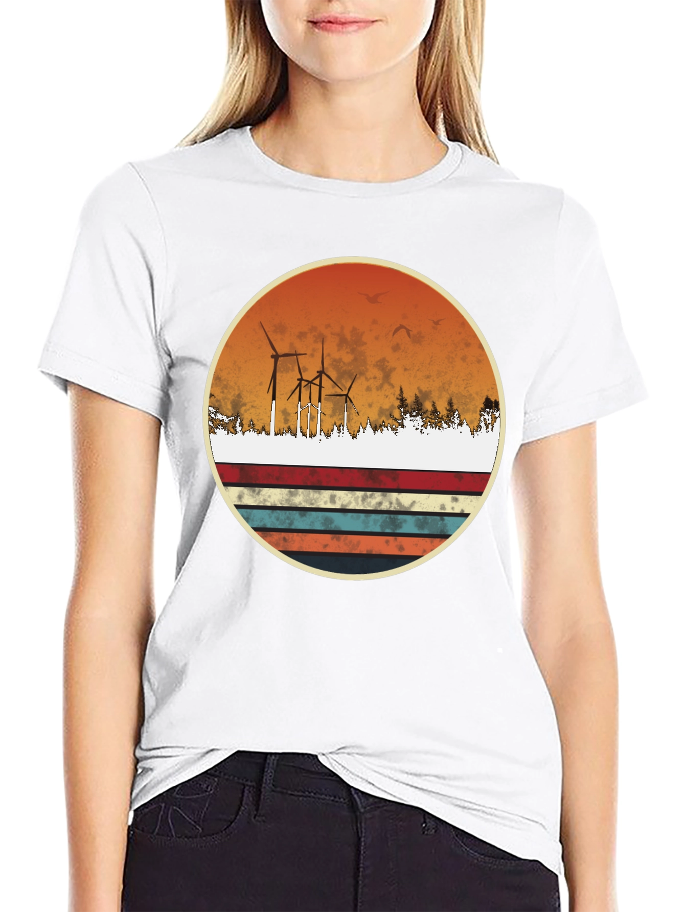 Retro Wind Turbine Graphic Tee