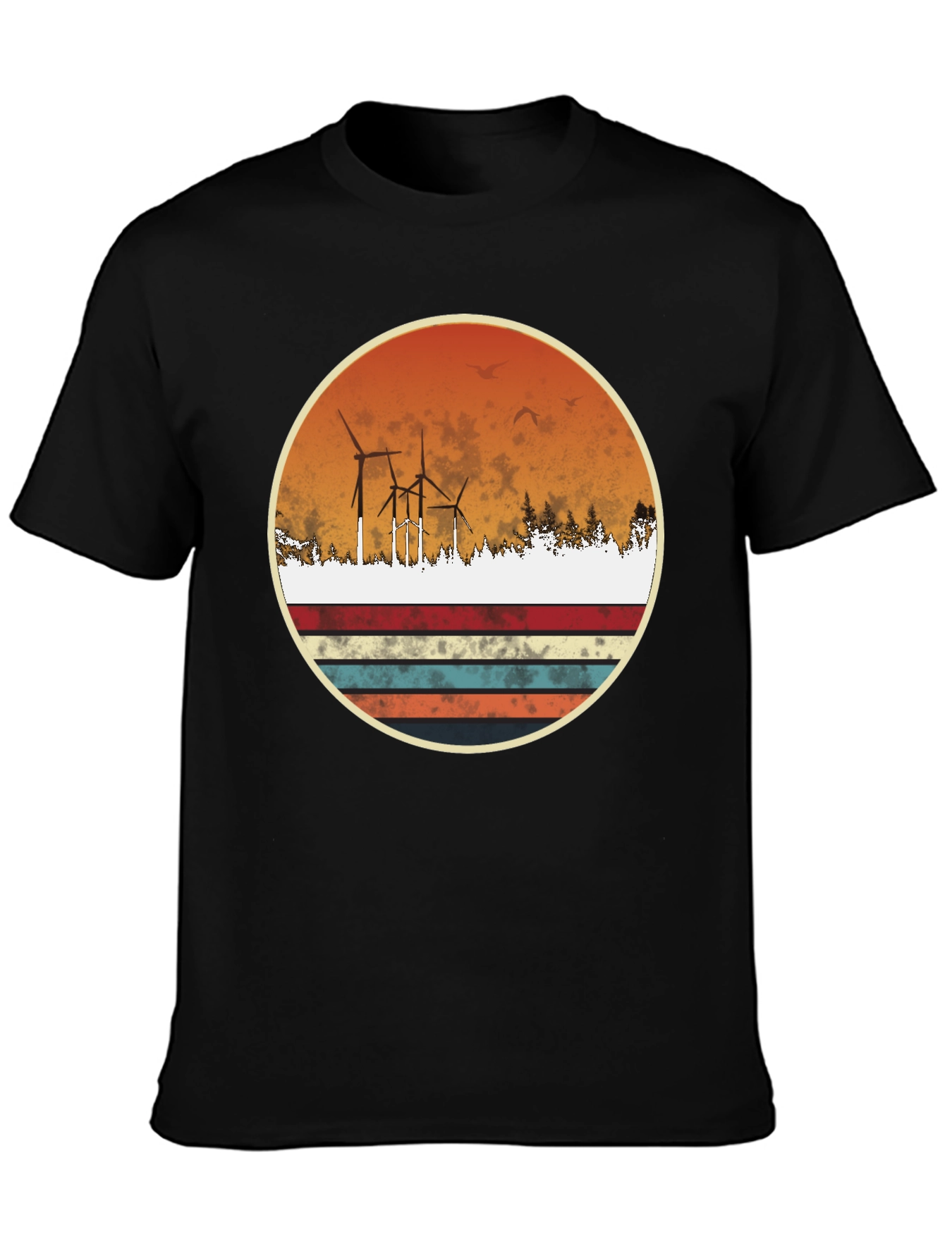 Retro Wind Turbine Graphic Tee