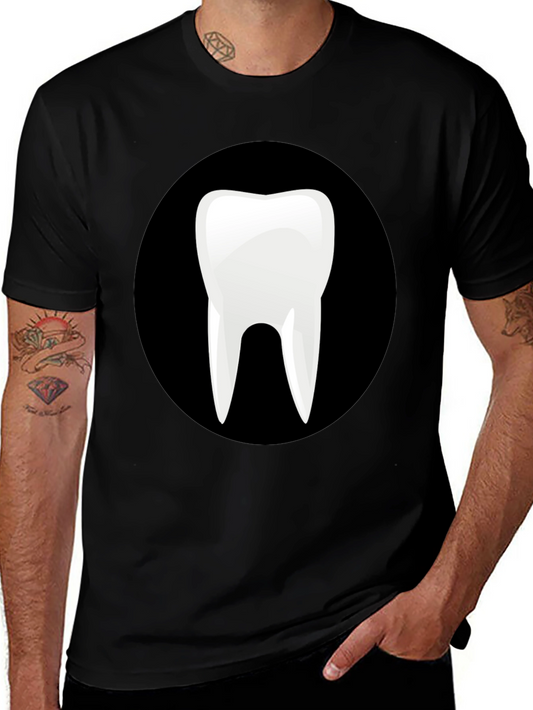 Novelty Tooth Graphic Black T-Shirt
