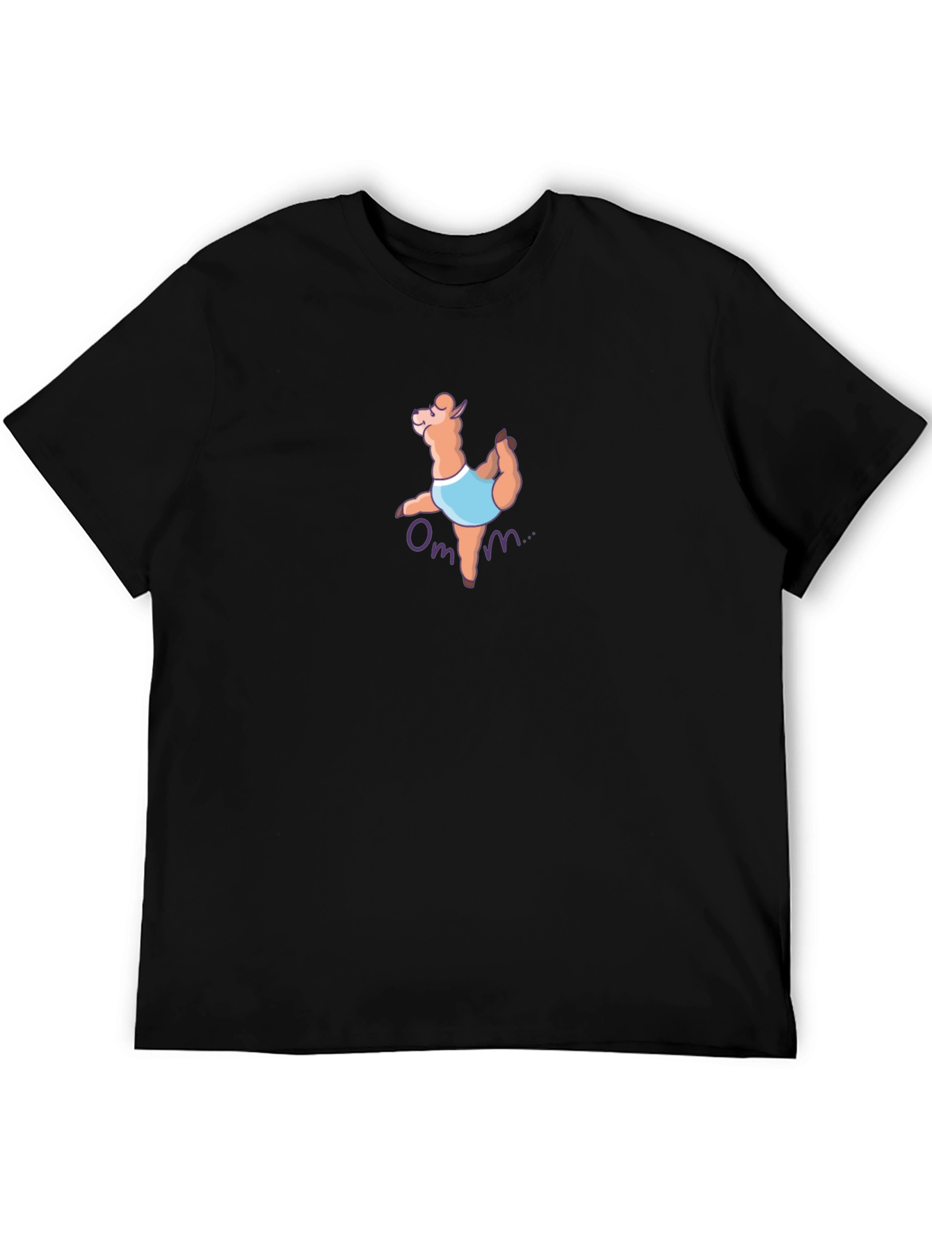 Yoga Llama Mens Graphic T-Shirt - Black