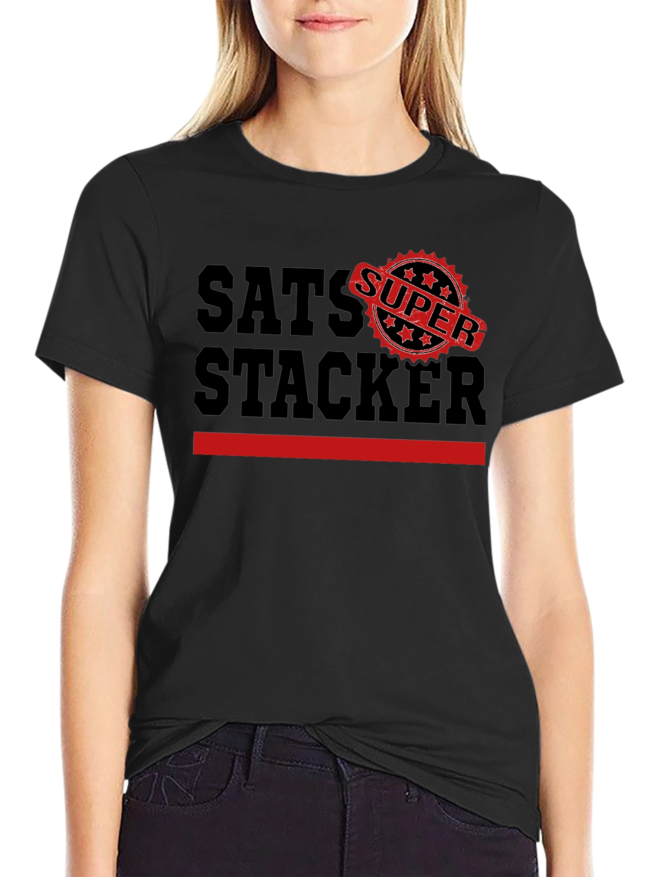 Sats Stacker Super Black T-Shirt