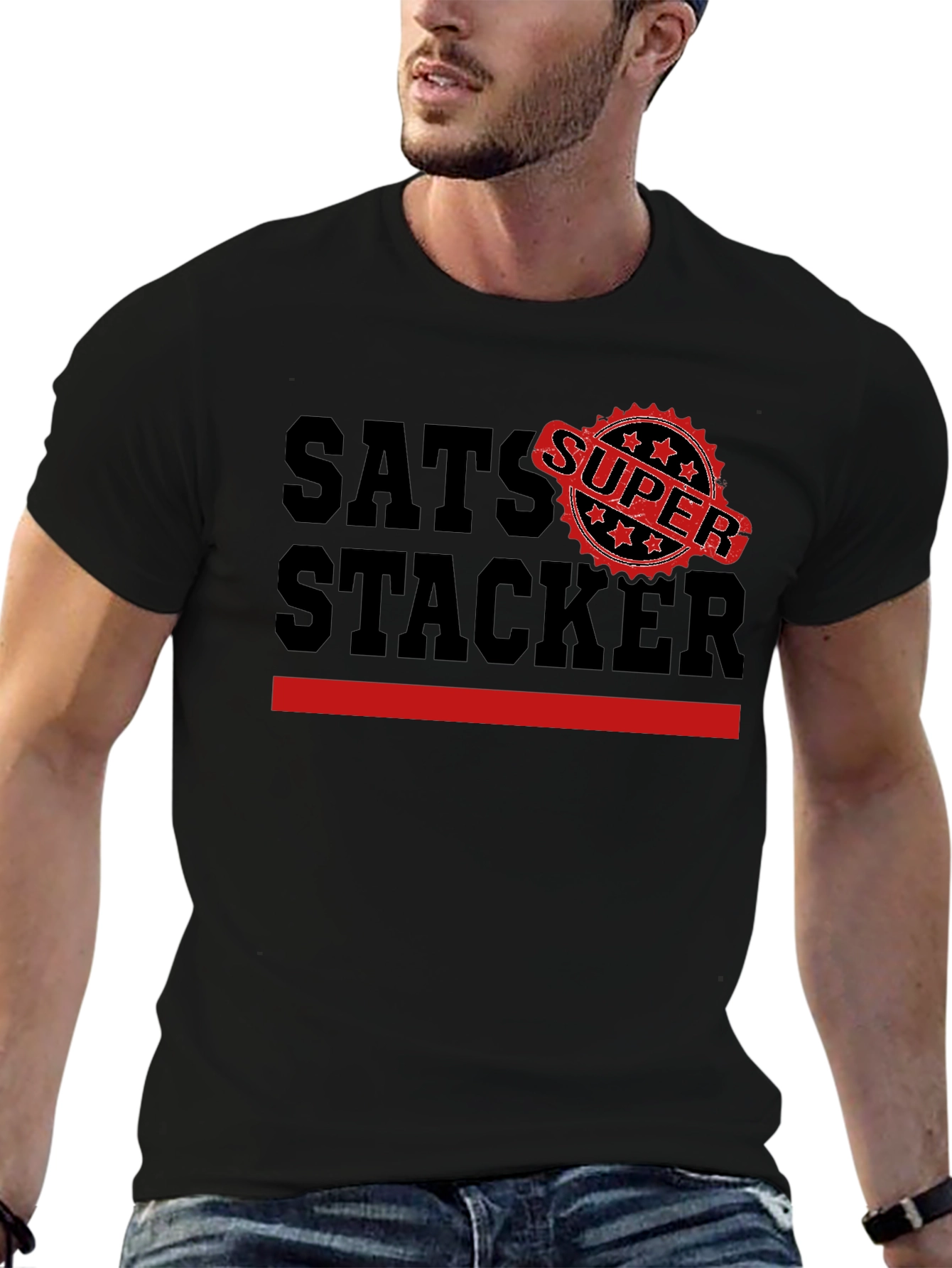 Sats Stacker Super Black T-Shirt