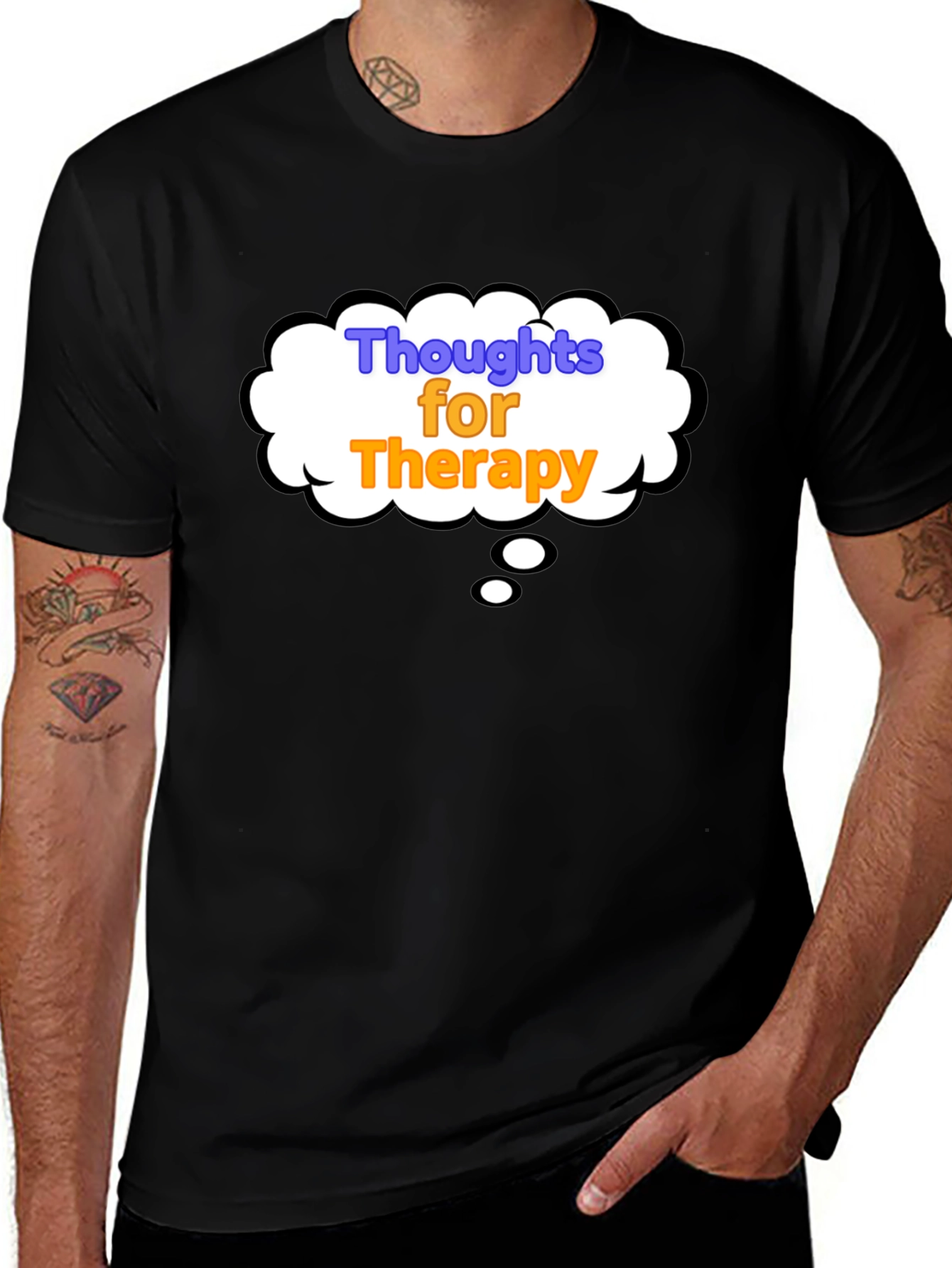 Thoughts for Therapy Black T-Shirt
