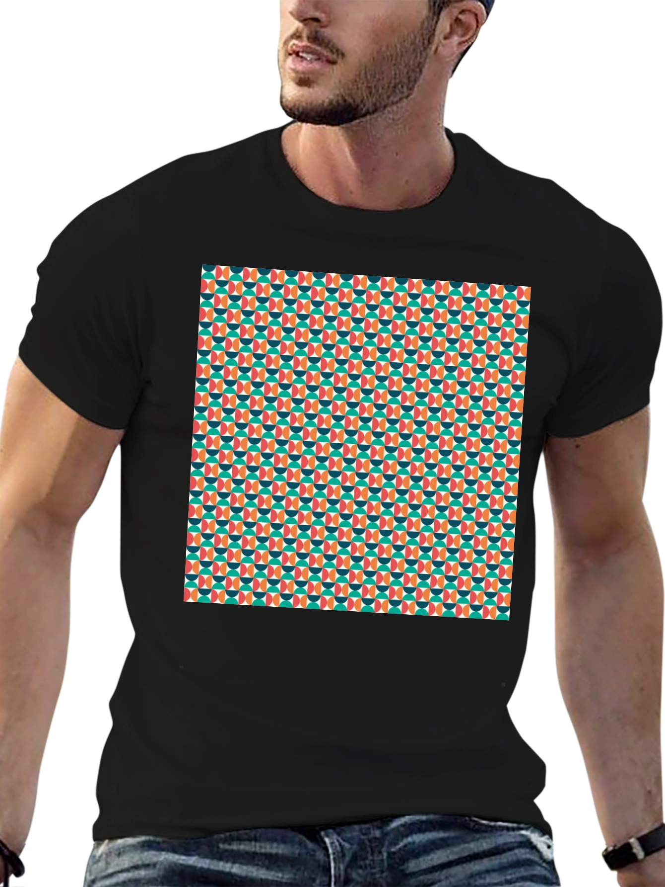 Retro Geometric Pattern T-Shirt