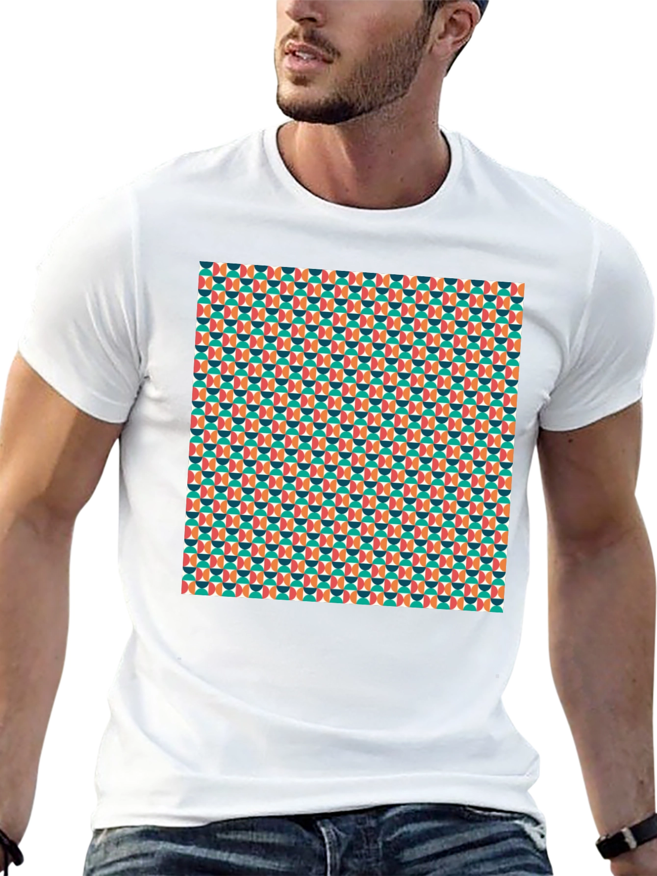 Retro Geometric Pattern T-Shirt