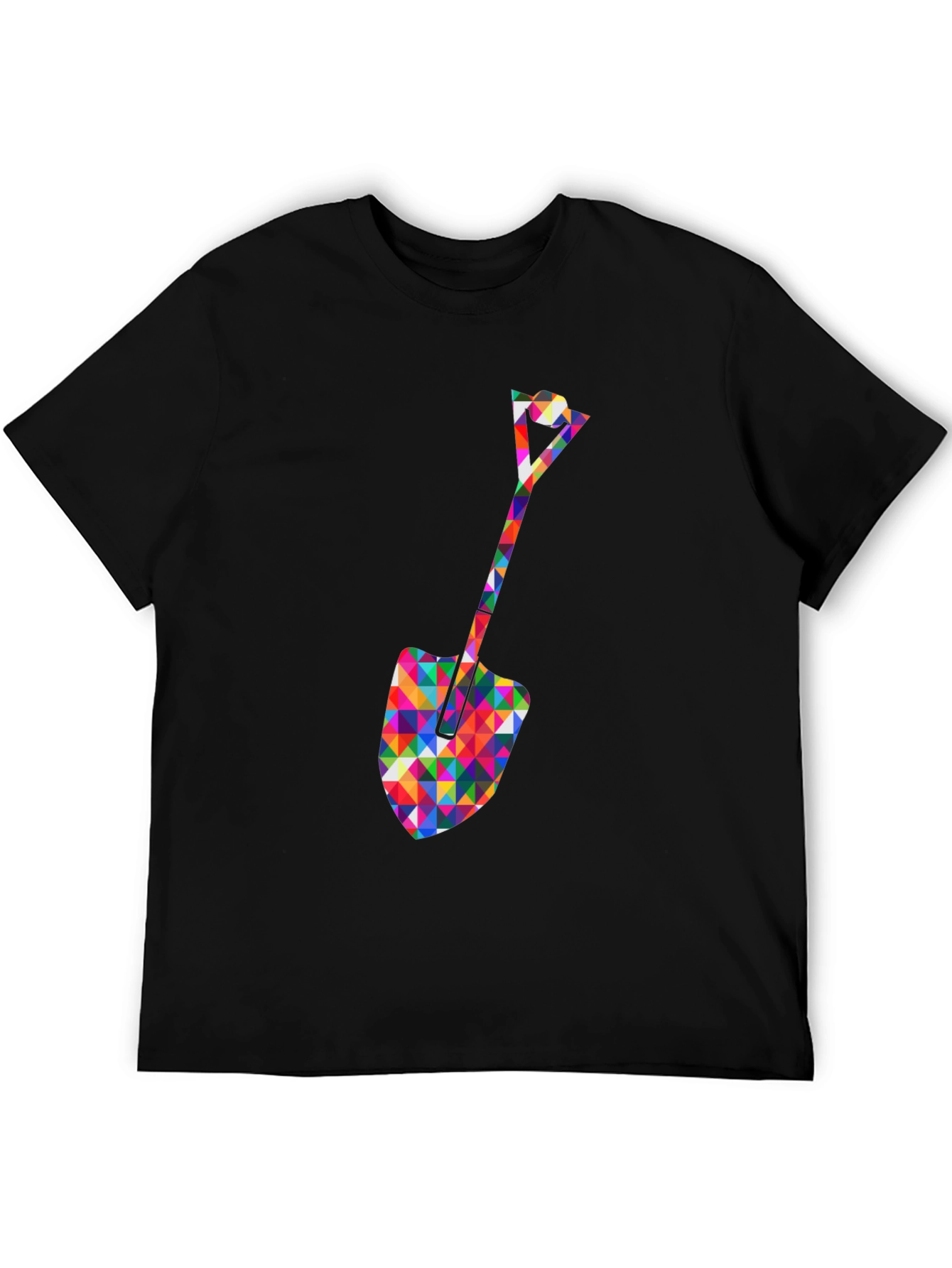 Geometric Spade Graphic Tee - Stylish Crew Neck Shirt