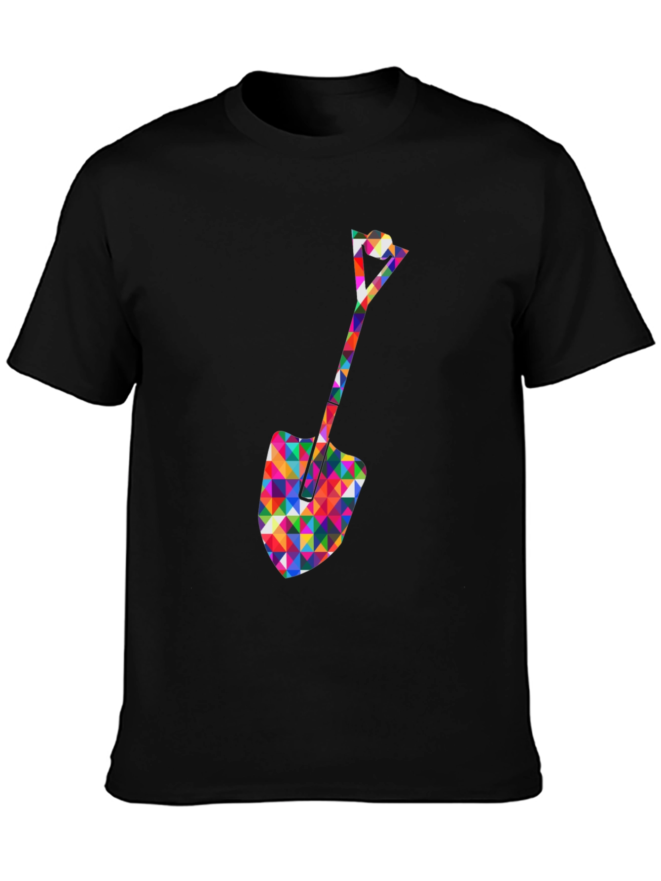 Geometric Spade Graphic Tee - Stylish Crew Neck Shirt