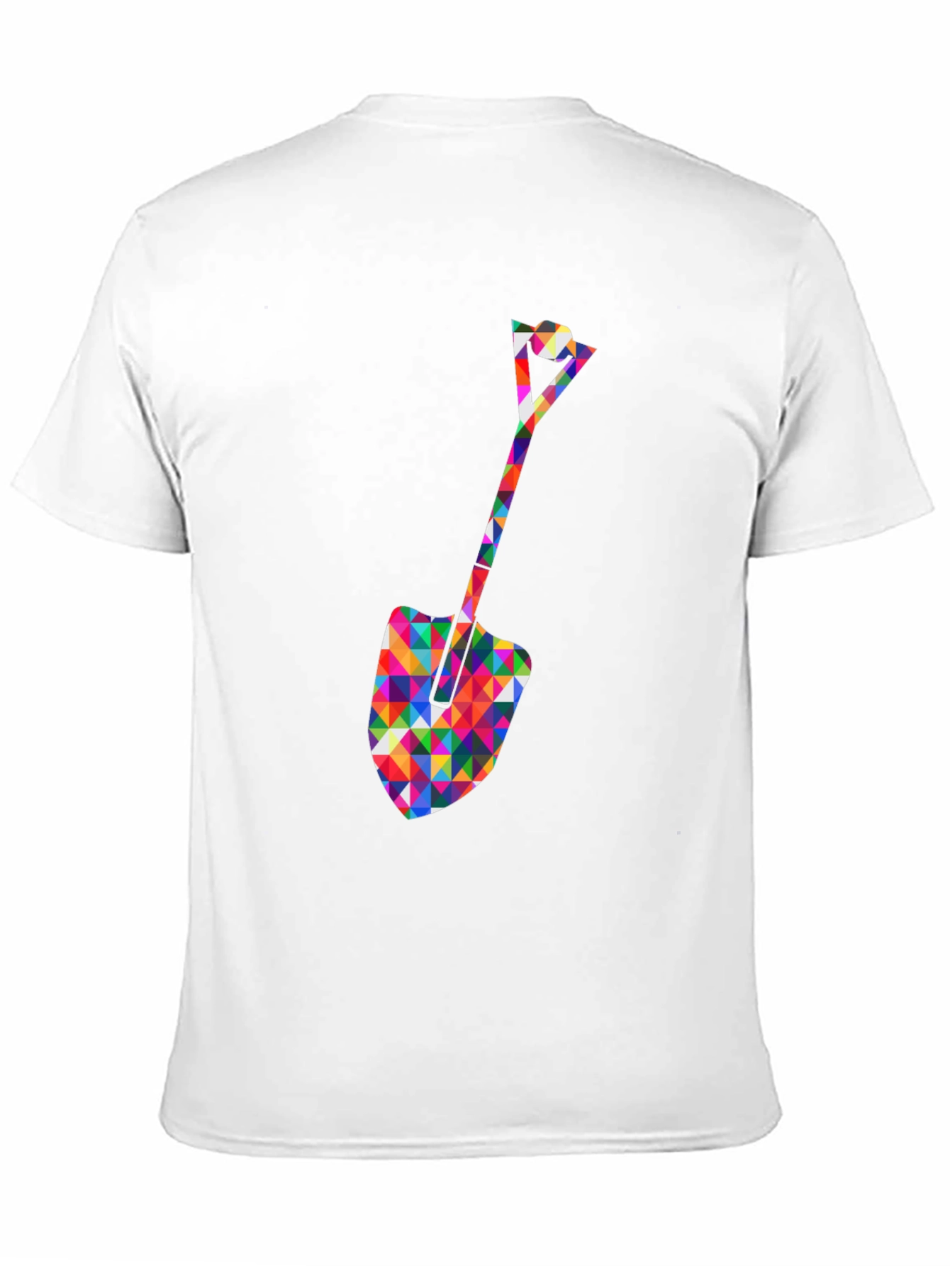 Geometric Spade Graphic Tee - Stylish Crew Neck Shirt