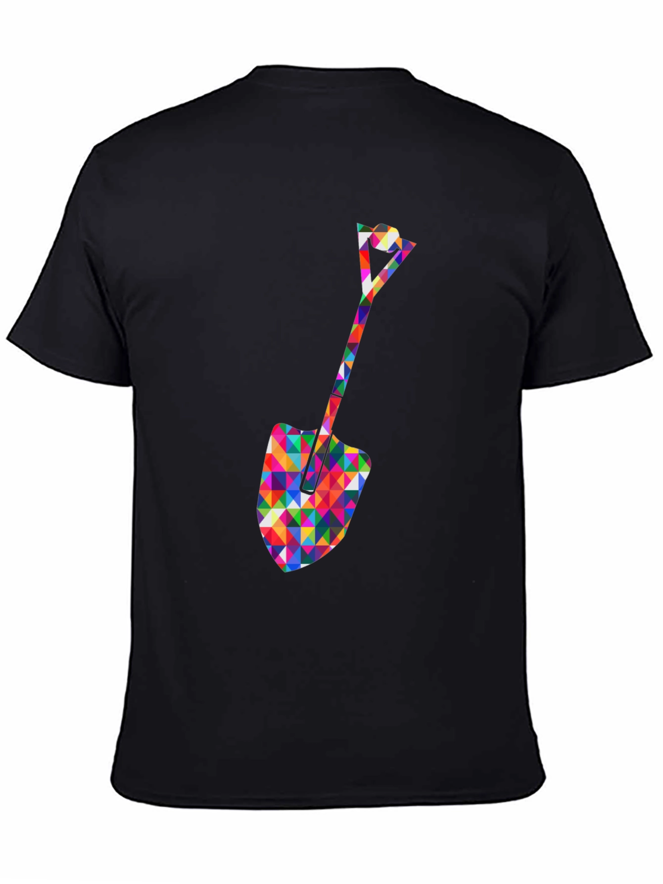Geometric Spade Graphic Tee - Stylish Crew Neck Shirt