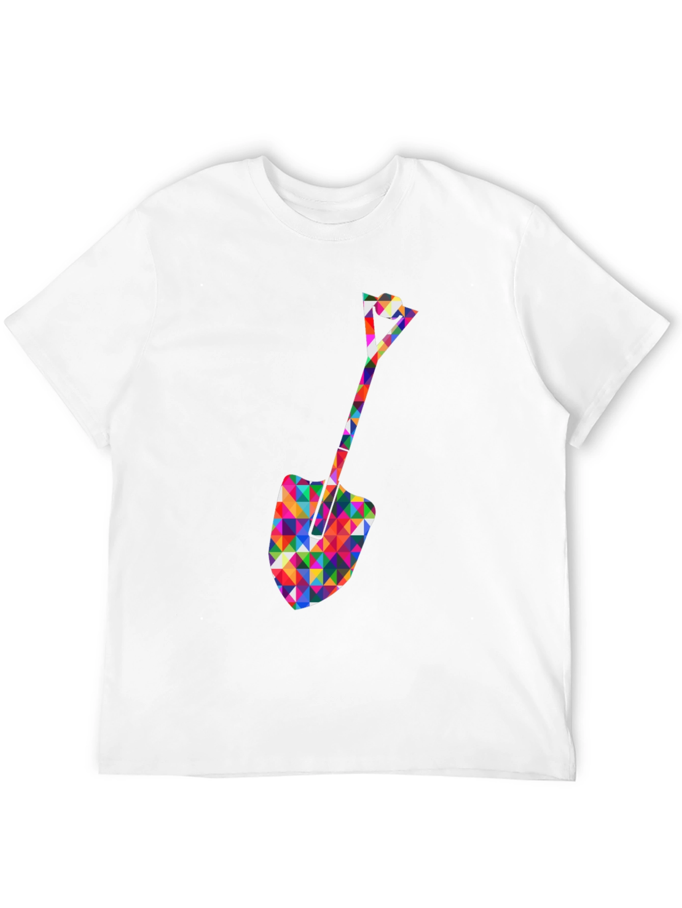 Geometric Spade Graphic Tee - Stylish Crew Neck Shirt