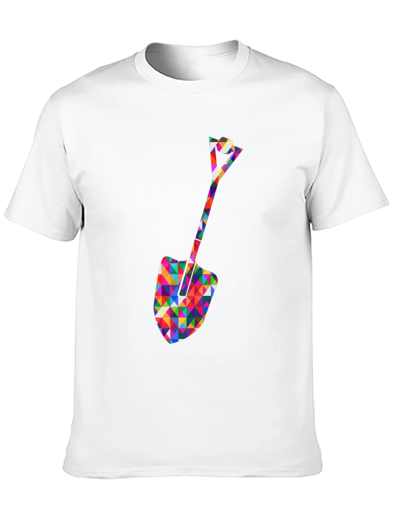 Geometric Spade Graphic Tee - Stylish Crew Neck Shirt
