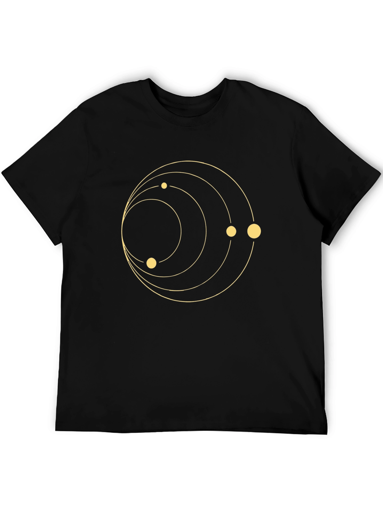 Cosmic Orbit Graphic Tee - Black Crew Neck