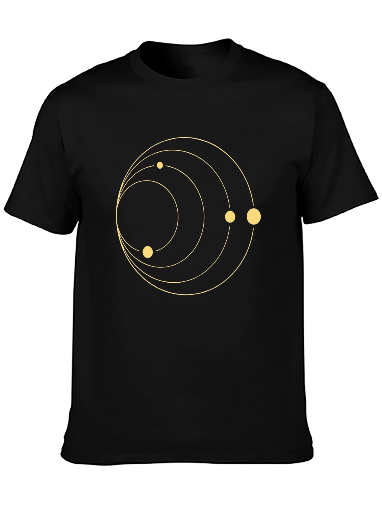 Cosmic Orbit Graphic Tee - Black Crew Neck