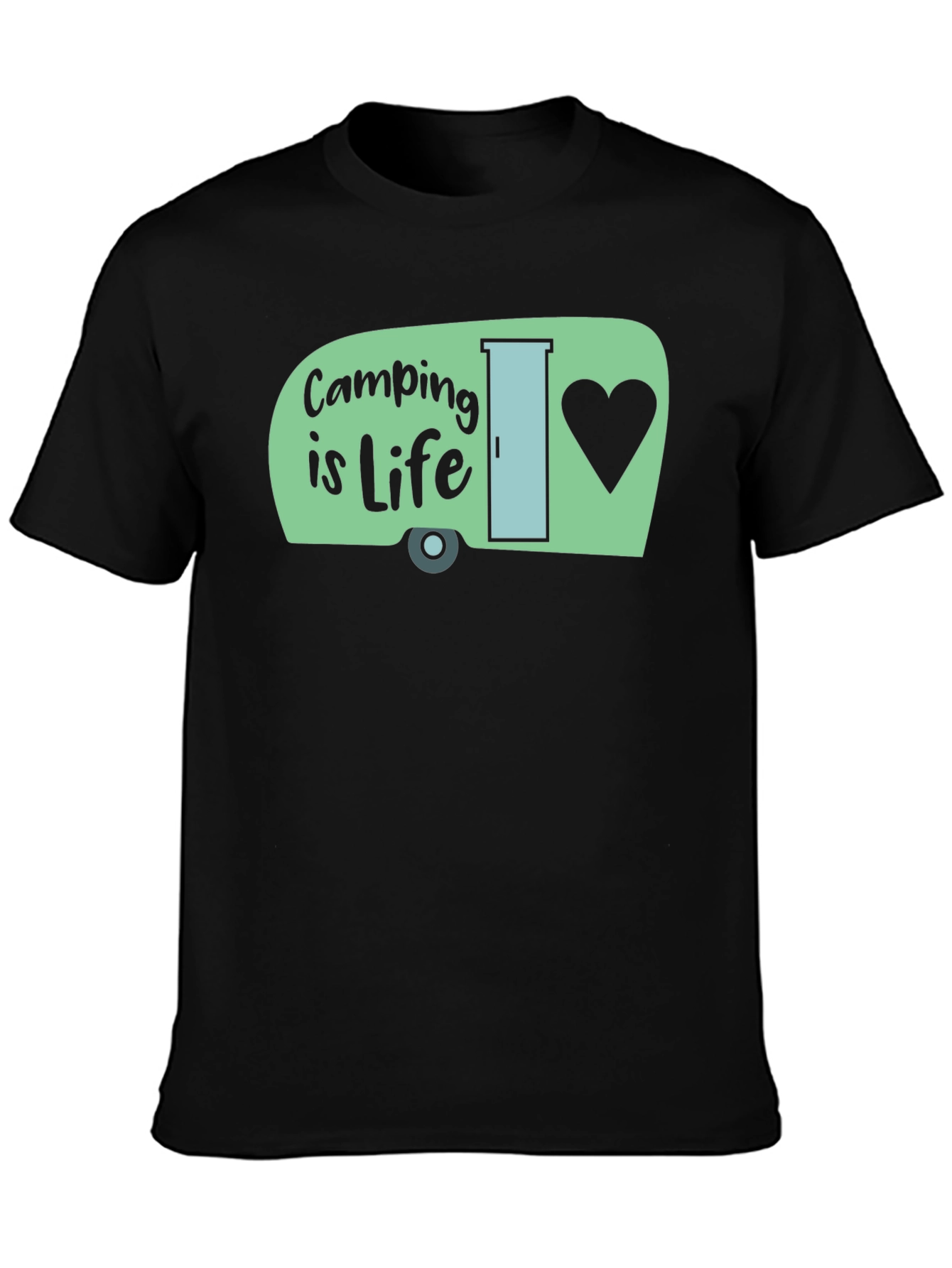 Camping is Life T-Shirt -  Mens Black Graphic Tee