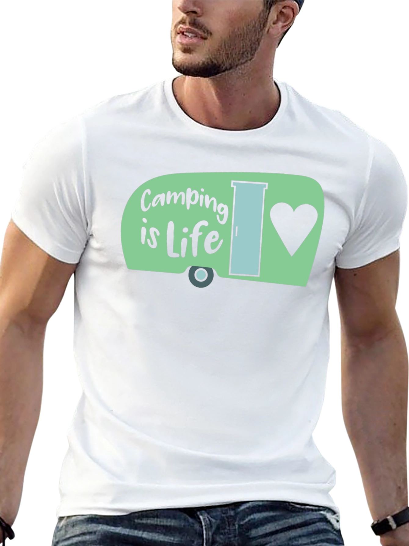Camping is Life T-Shirt -  Mens Black Graphic Tee
