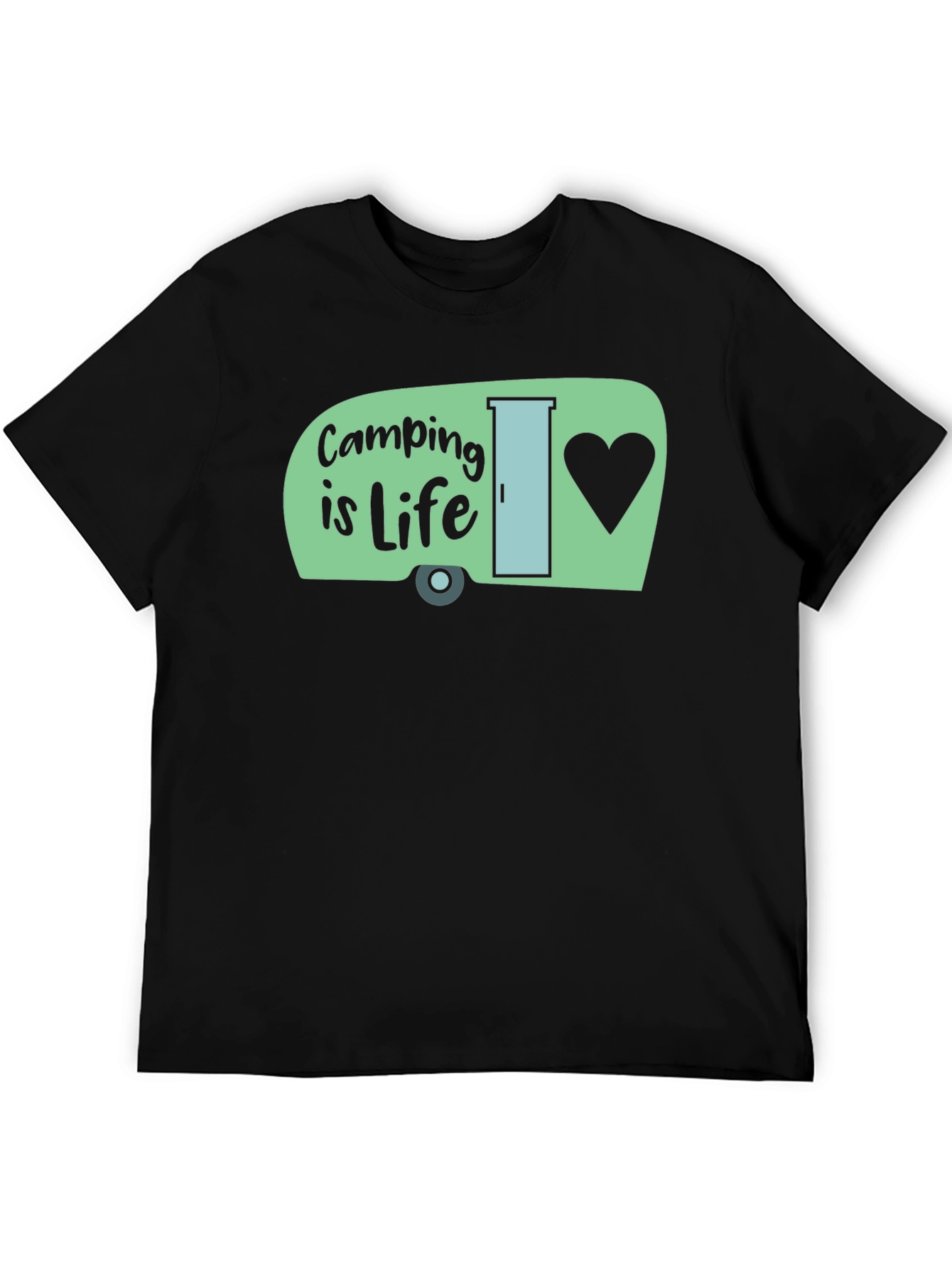 Camping is Life T-Shirt -  Mens Black Graphic Tee