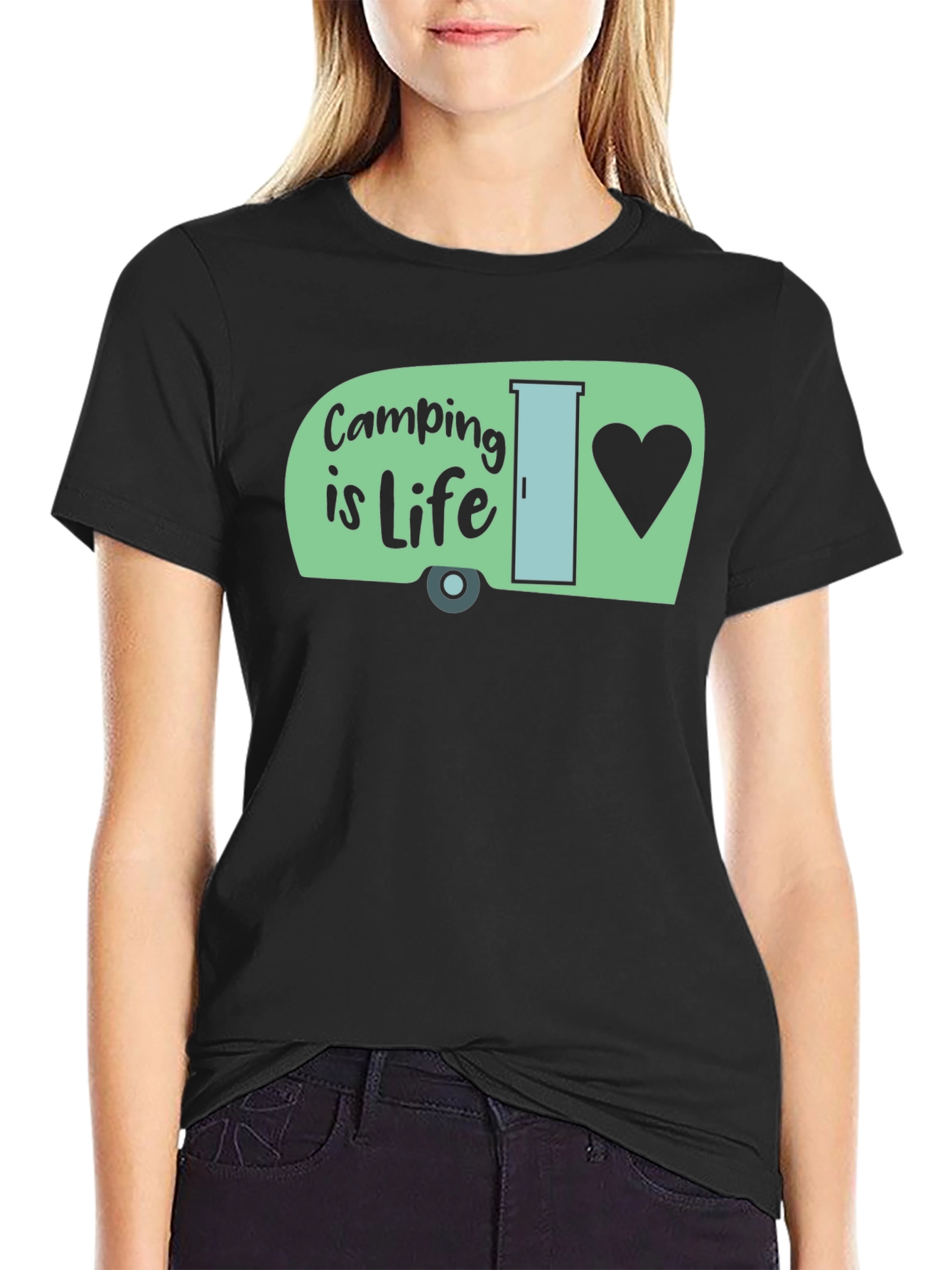 Camping is Life T-Shirt -  Mens Black Graphic Tee