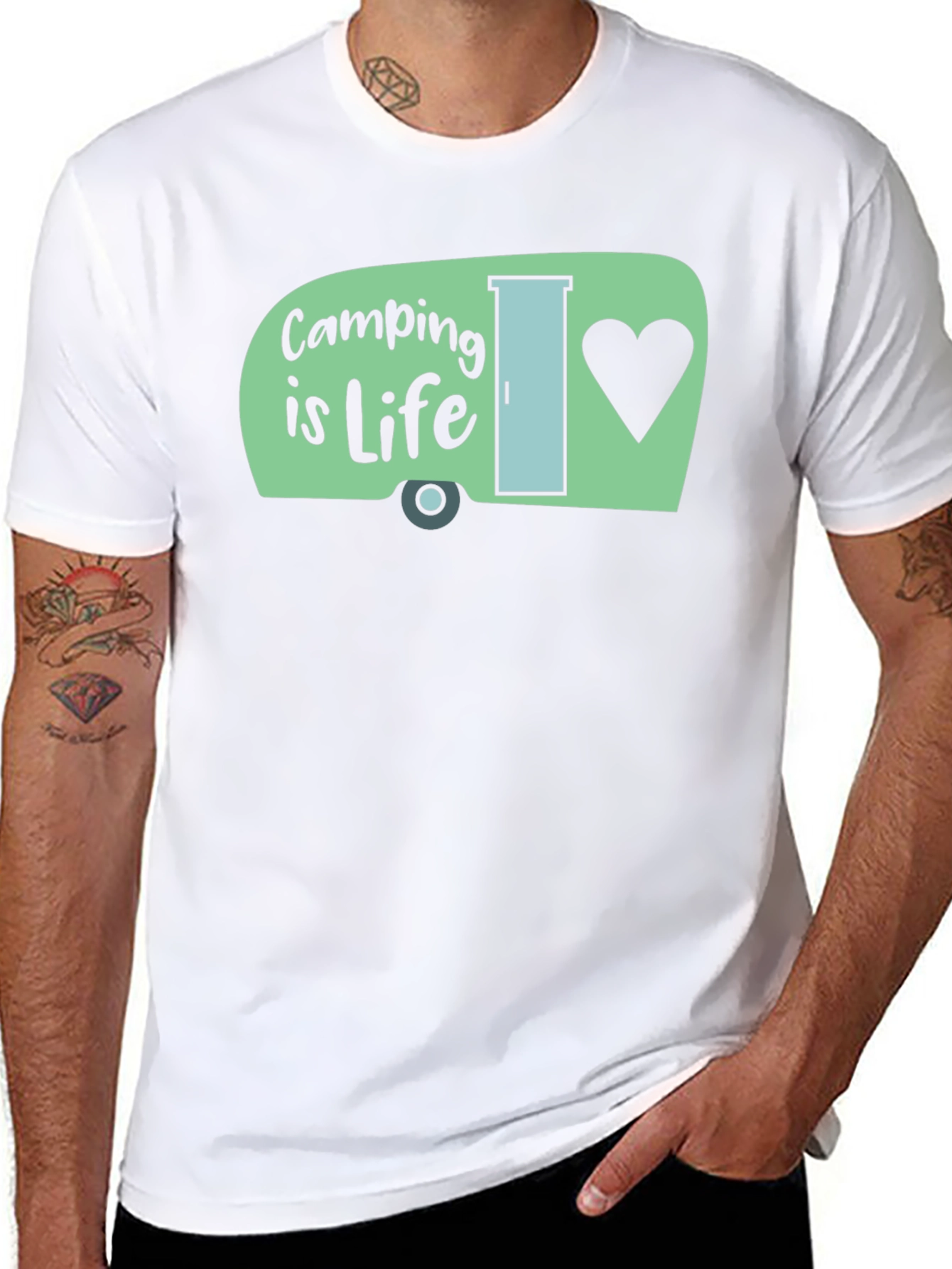 Camping is Life T-Shirt -  Mens Black Graphic Tee