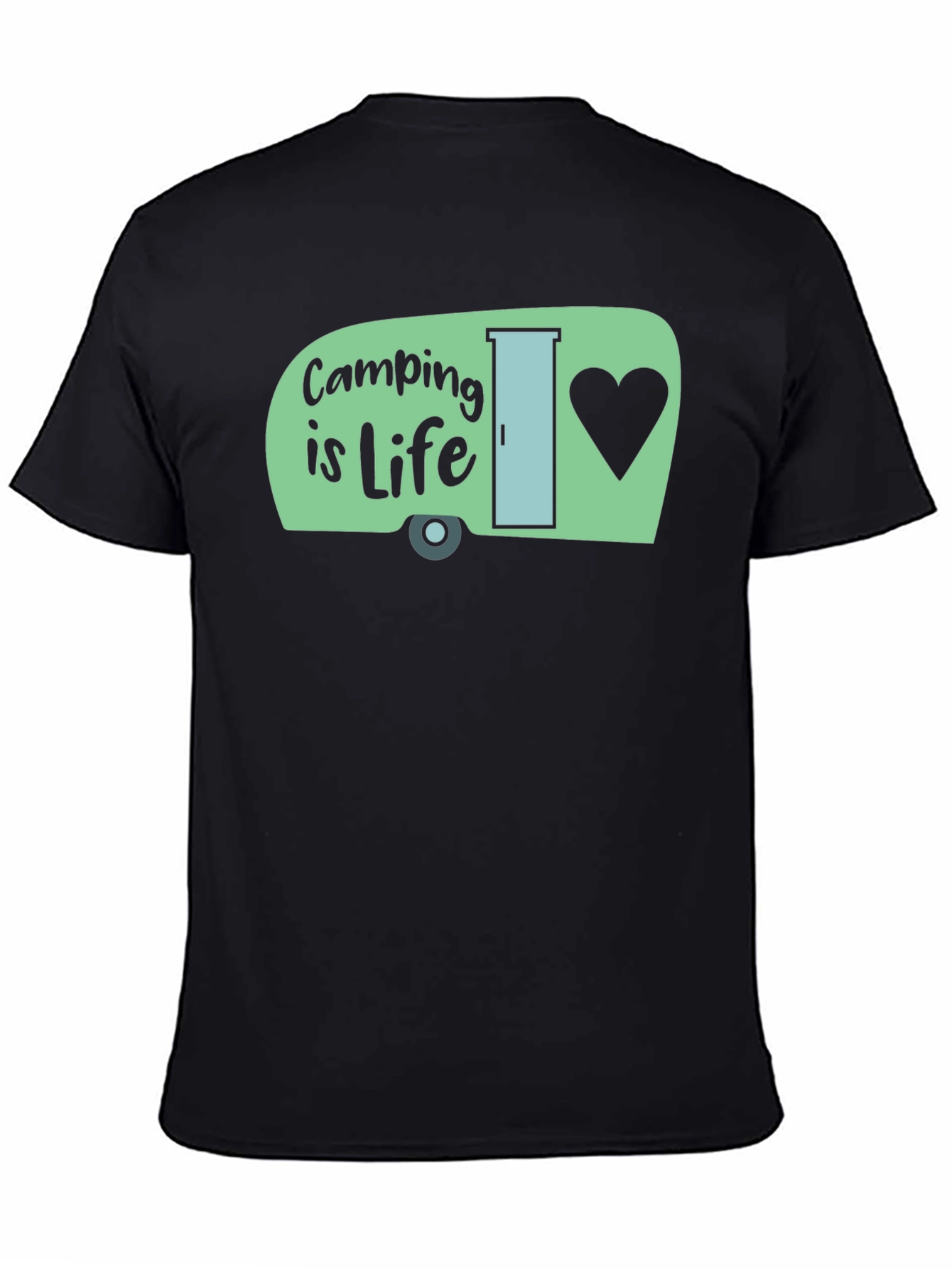 Camping is Life T-Shirt -  Mens Black Graphic Tee
