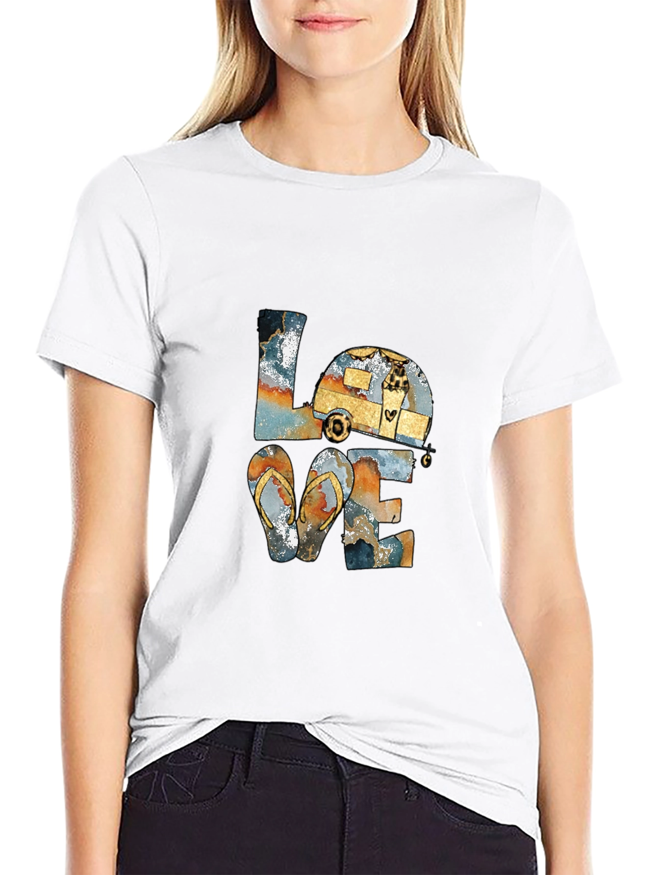 Love Camping Flip Flops T-Shirt