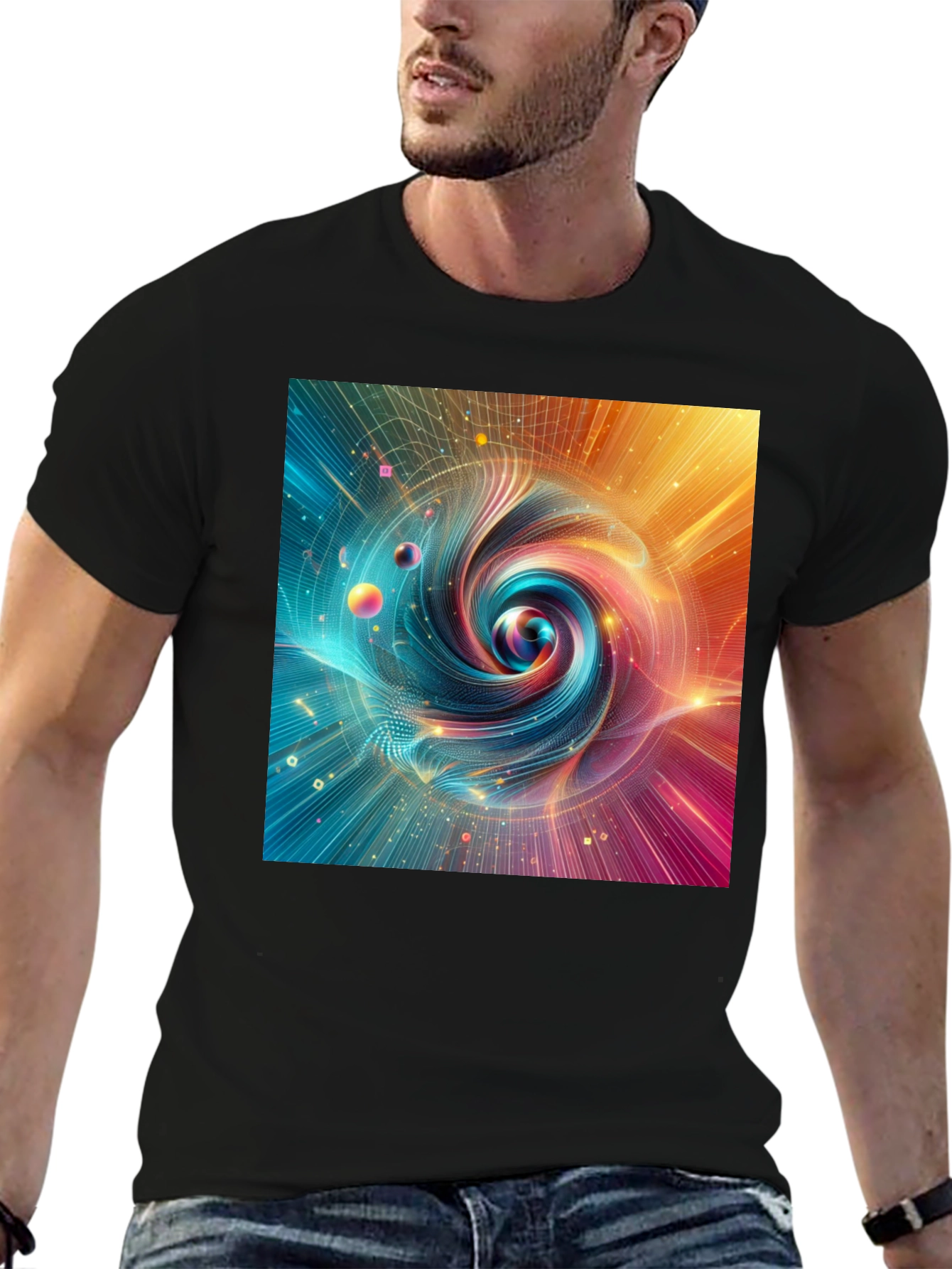 Vortex Graphic T-Shirt: Abstract Swirl Design