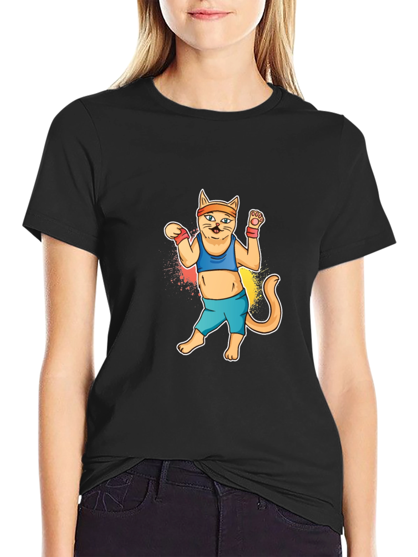 Workout Cat Graphic Tee